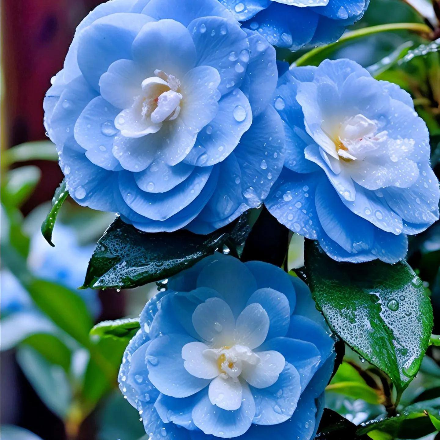 Blue Camellia Flower