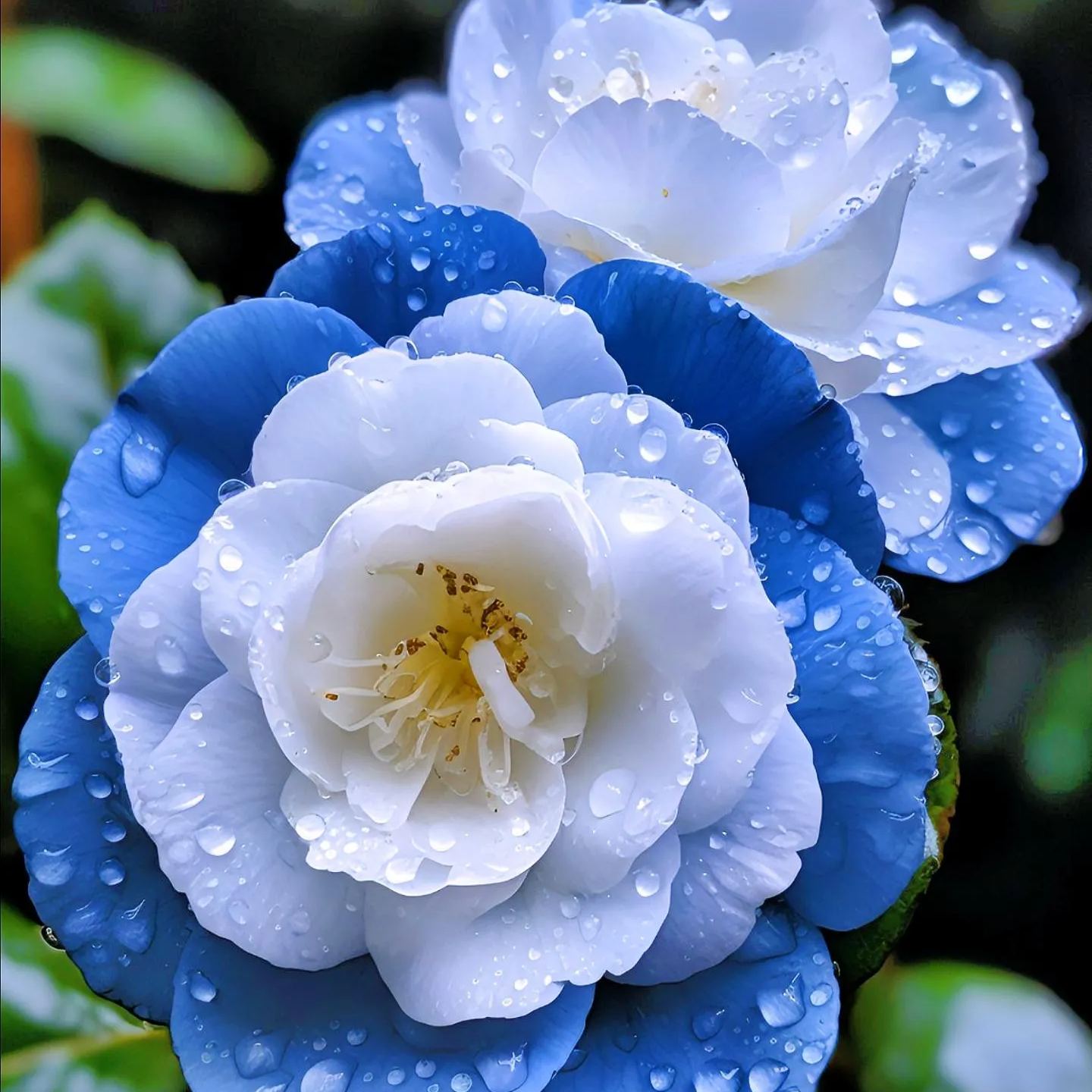 Blue Camellia Flower
