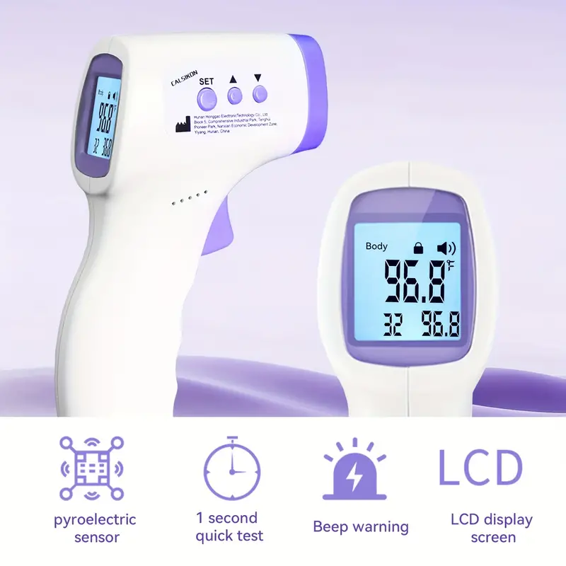 Digital Thermometer, No Touch Forehead Thermometer, 2 In 1 Body Surface Mode Infrared Thermometer With Fever Alarm And Instant Accuracy Readings (AAA Battery Not Included)