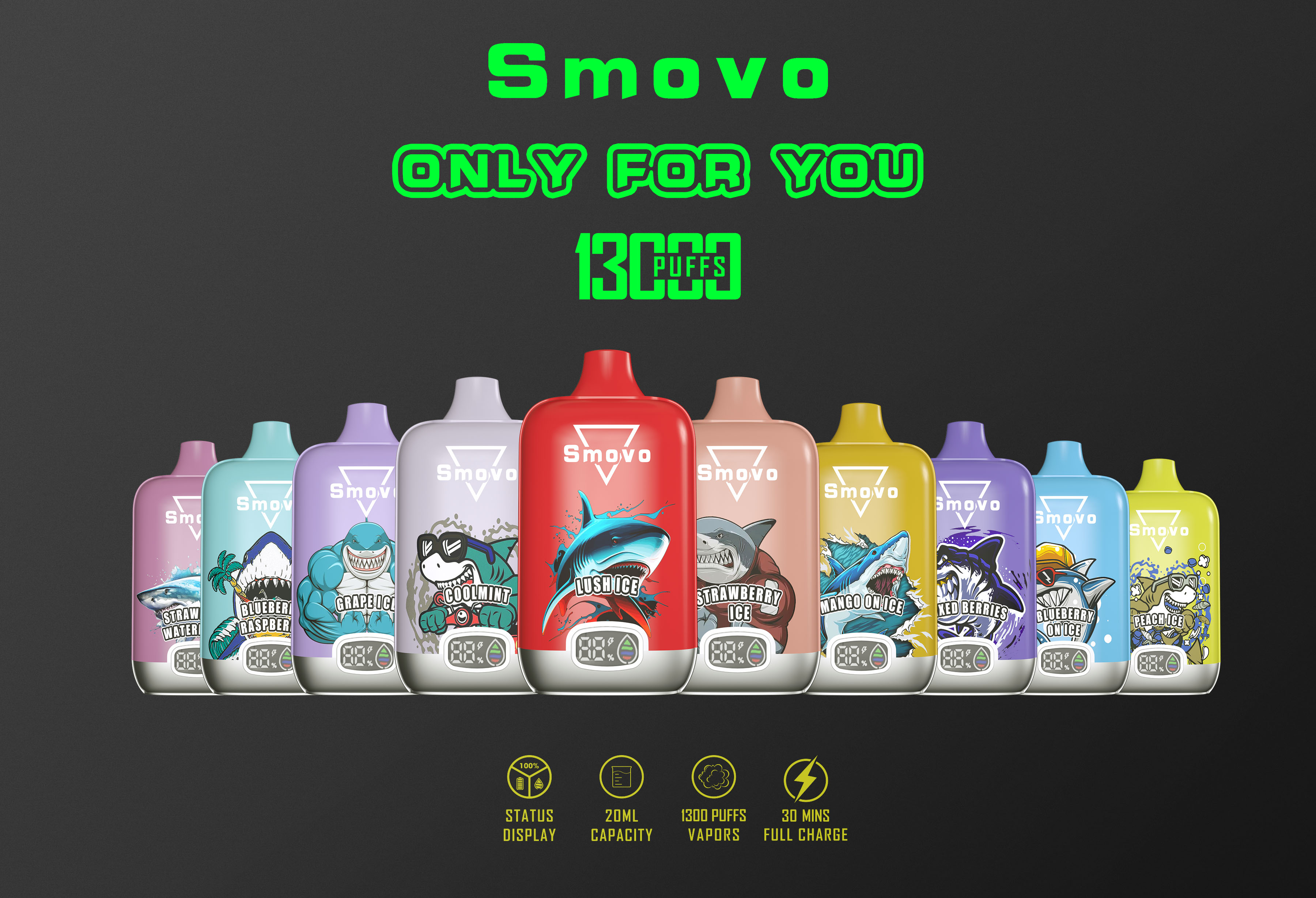 Smovo Shark Tornado 13000 Puffs