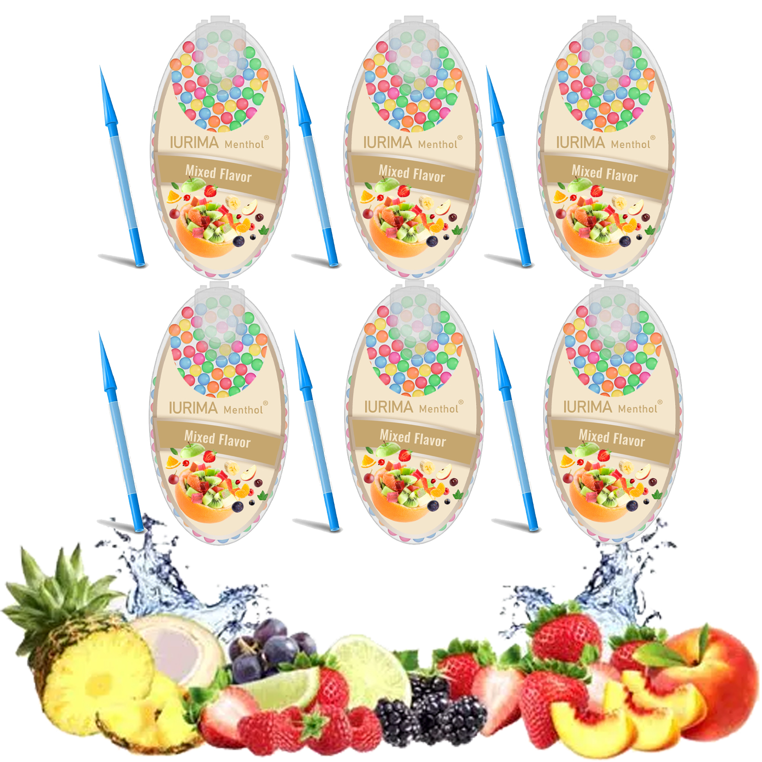 600 Crush Balls Mint Flavor Menthol Crush Balls - Iced Mint Capsules and Peppermint Strainer with Flavor Beads