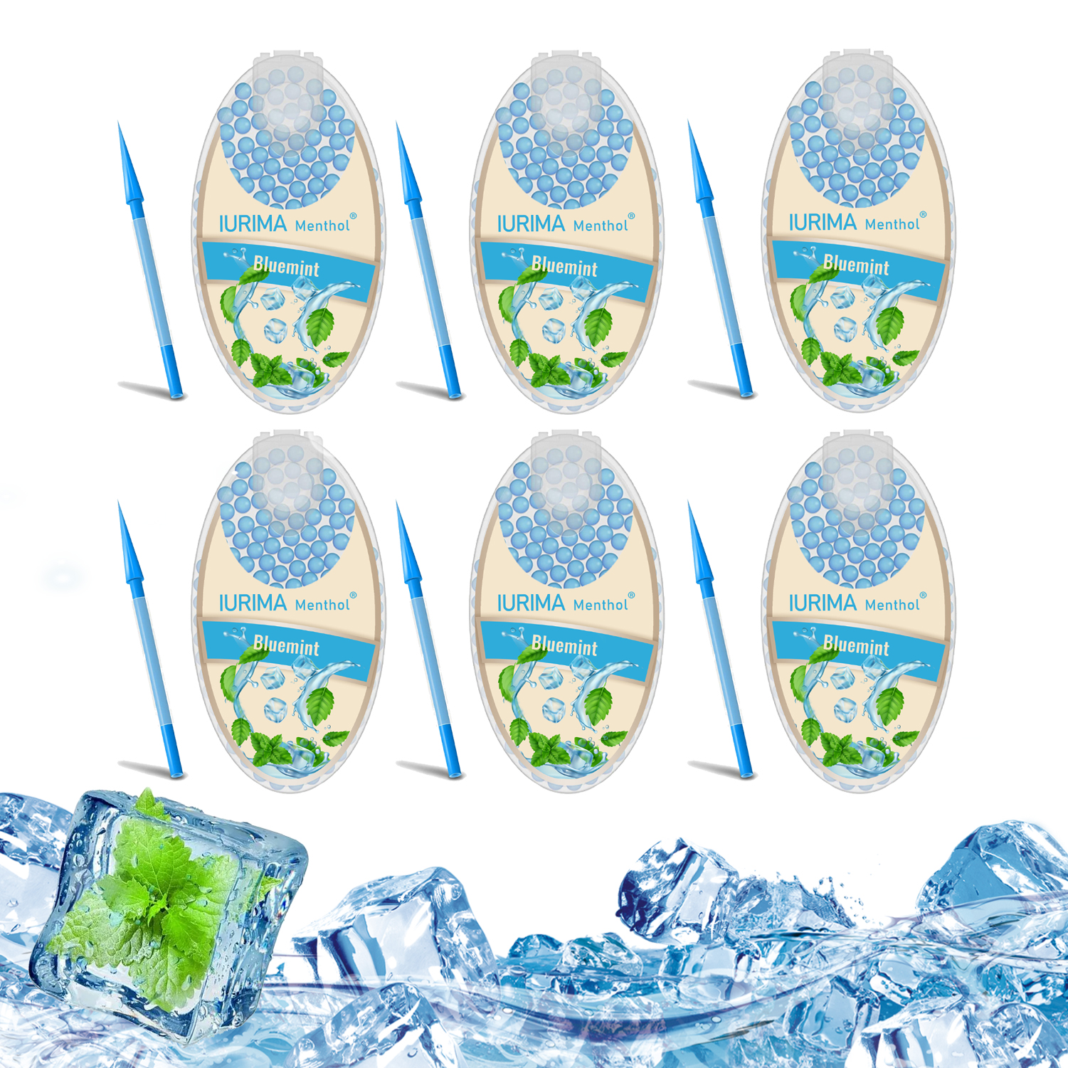 600 Crush Balls Mint Flavor Menthol Crush Balls - Iced Mint Capsules and Peppermint Strainer with Flavor Beads