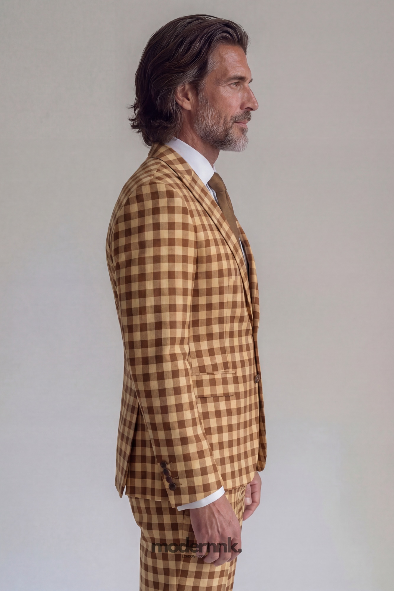 Classic Brown Gingham Suit A0003