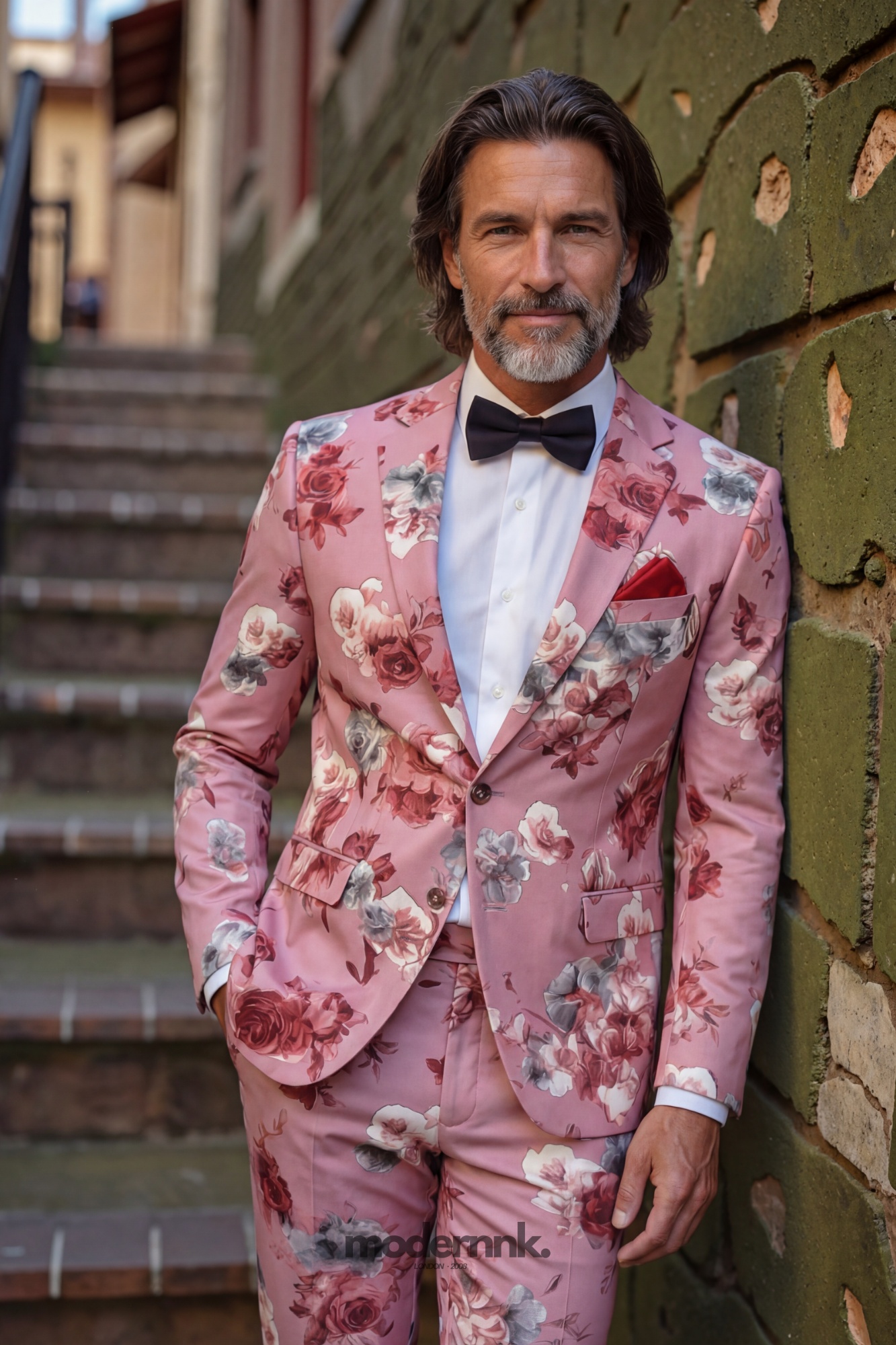 Vibrant Pink Floral Suit A0006