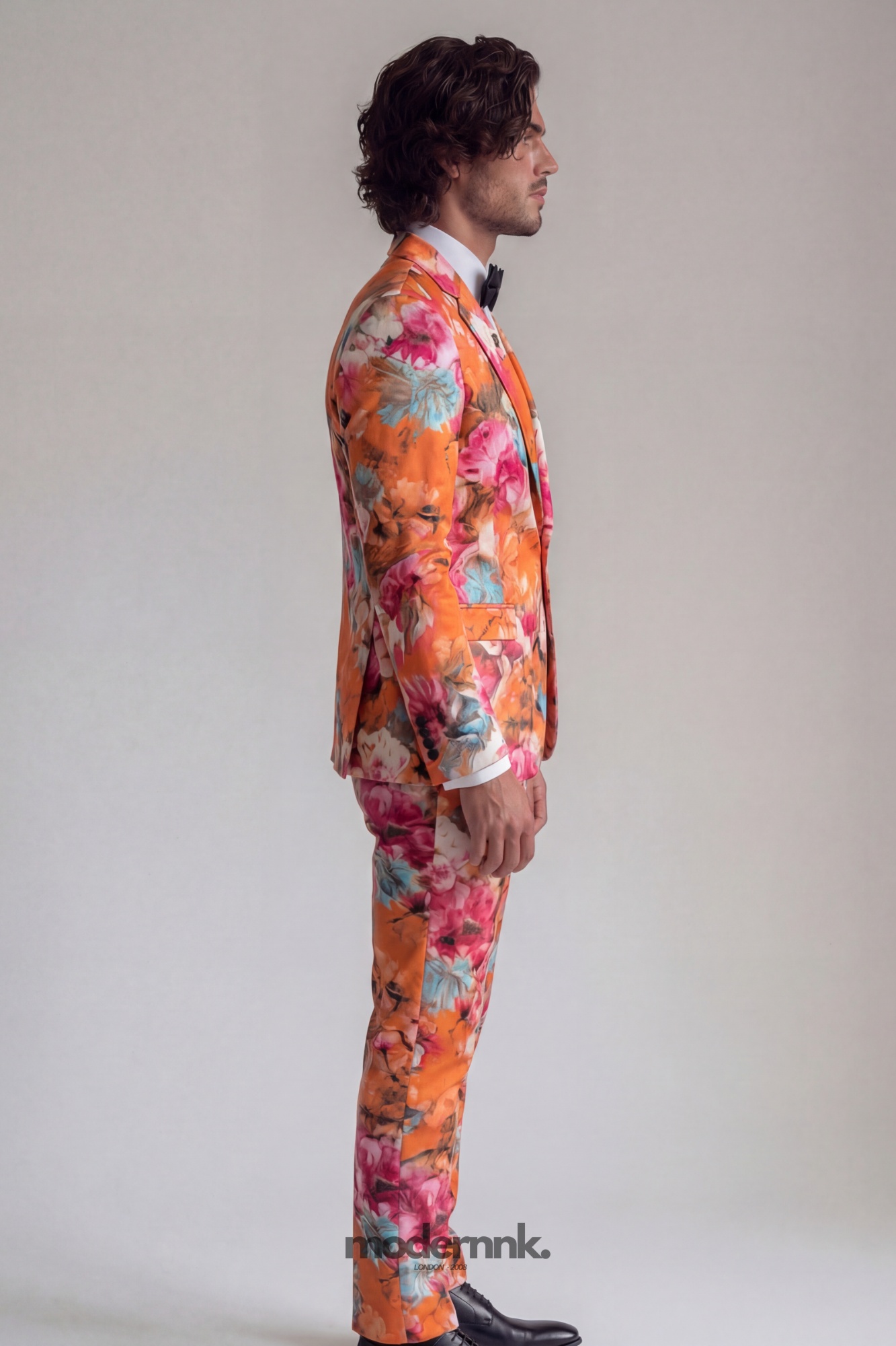Vibrant Orange Floral Suit A0019