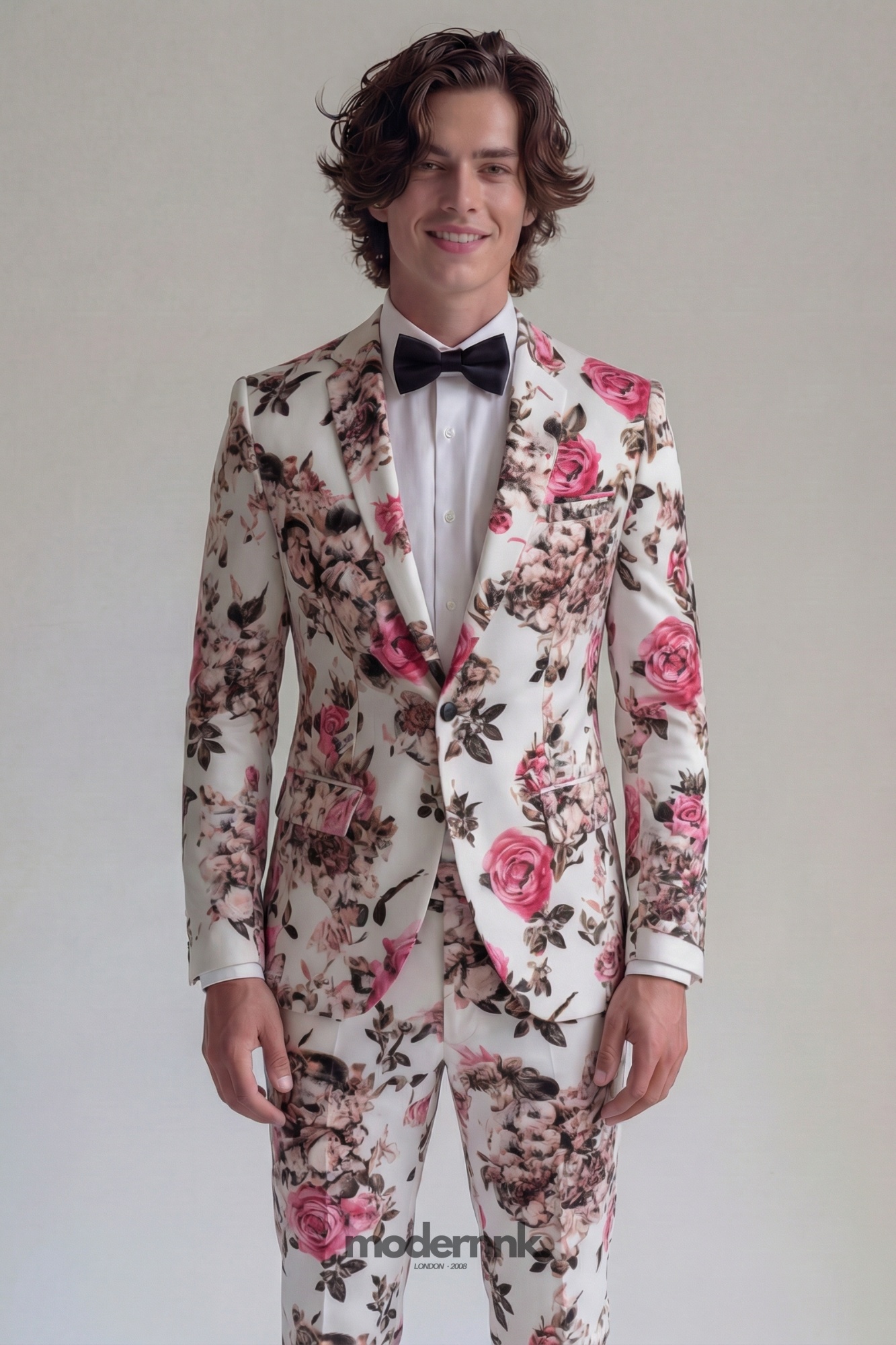 Elegant White Floral Suit A0034 | Prom & Party Wear | Modernnk
