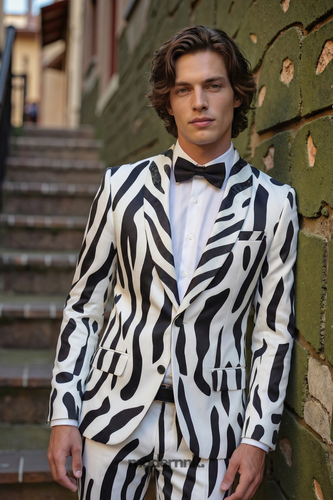 Striking Zebra Print Suit A0035