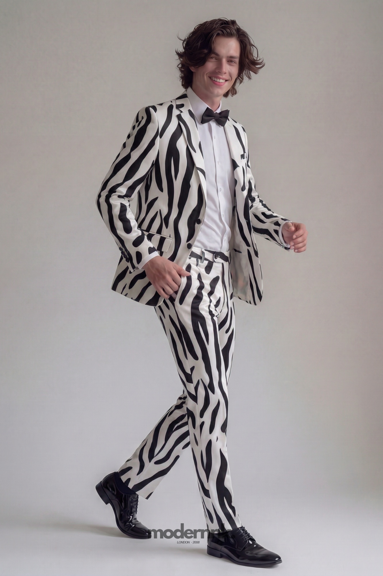 Striking Zebra Print Suit A0035