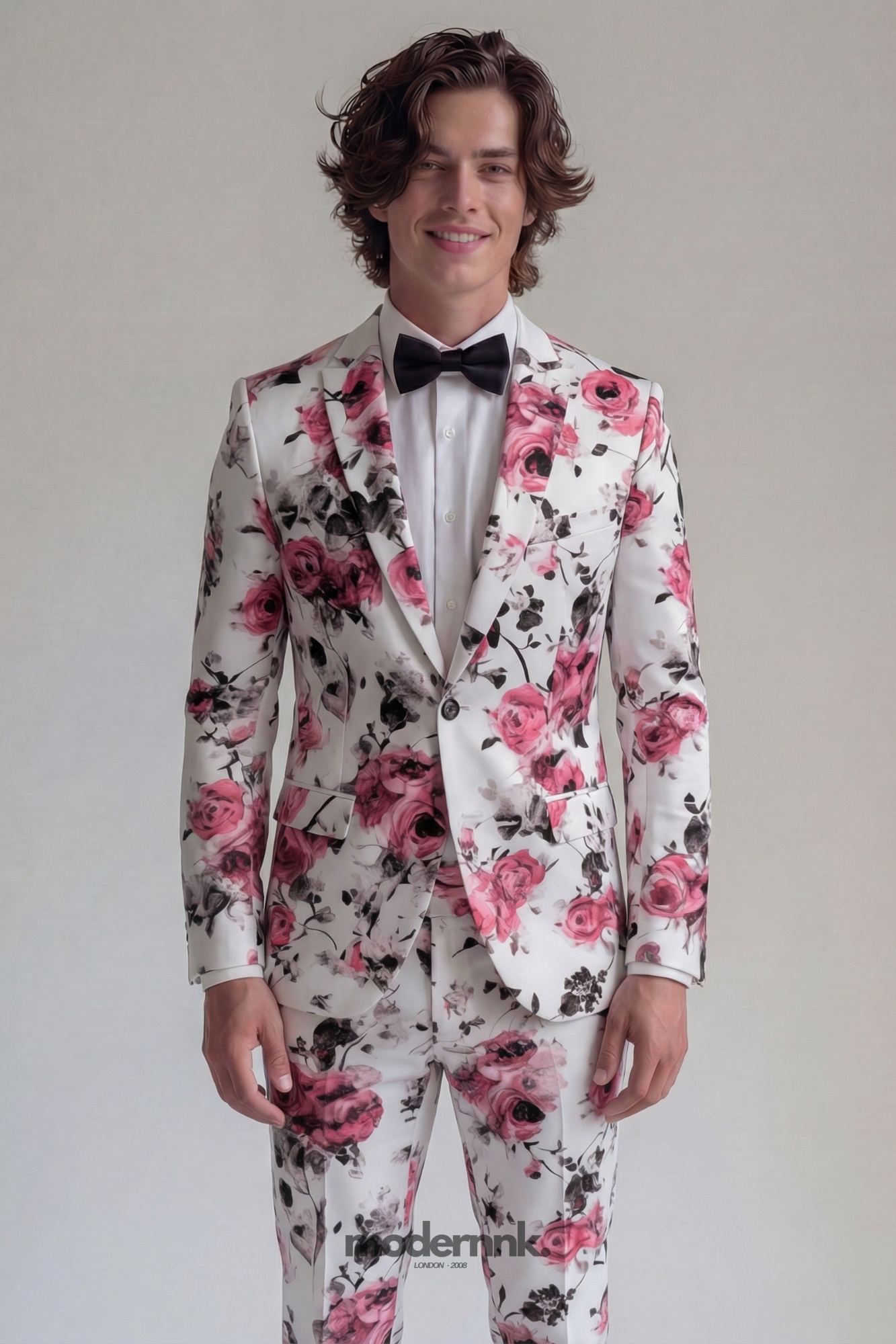 Vivid Floral Pink Rose Suit A0037