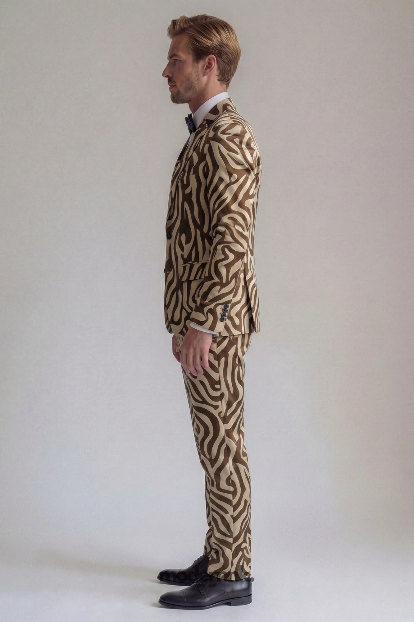 Daring Brown Zebra Print Suit A0045