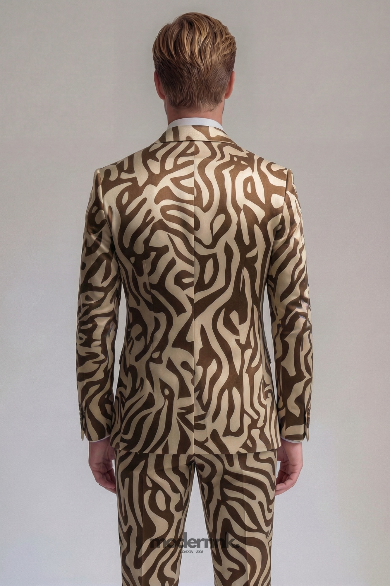 Daring Brown Zebra Print Suit A0045