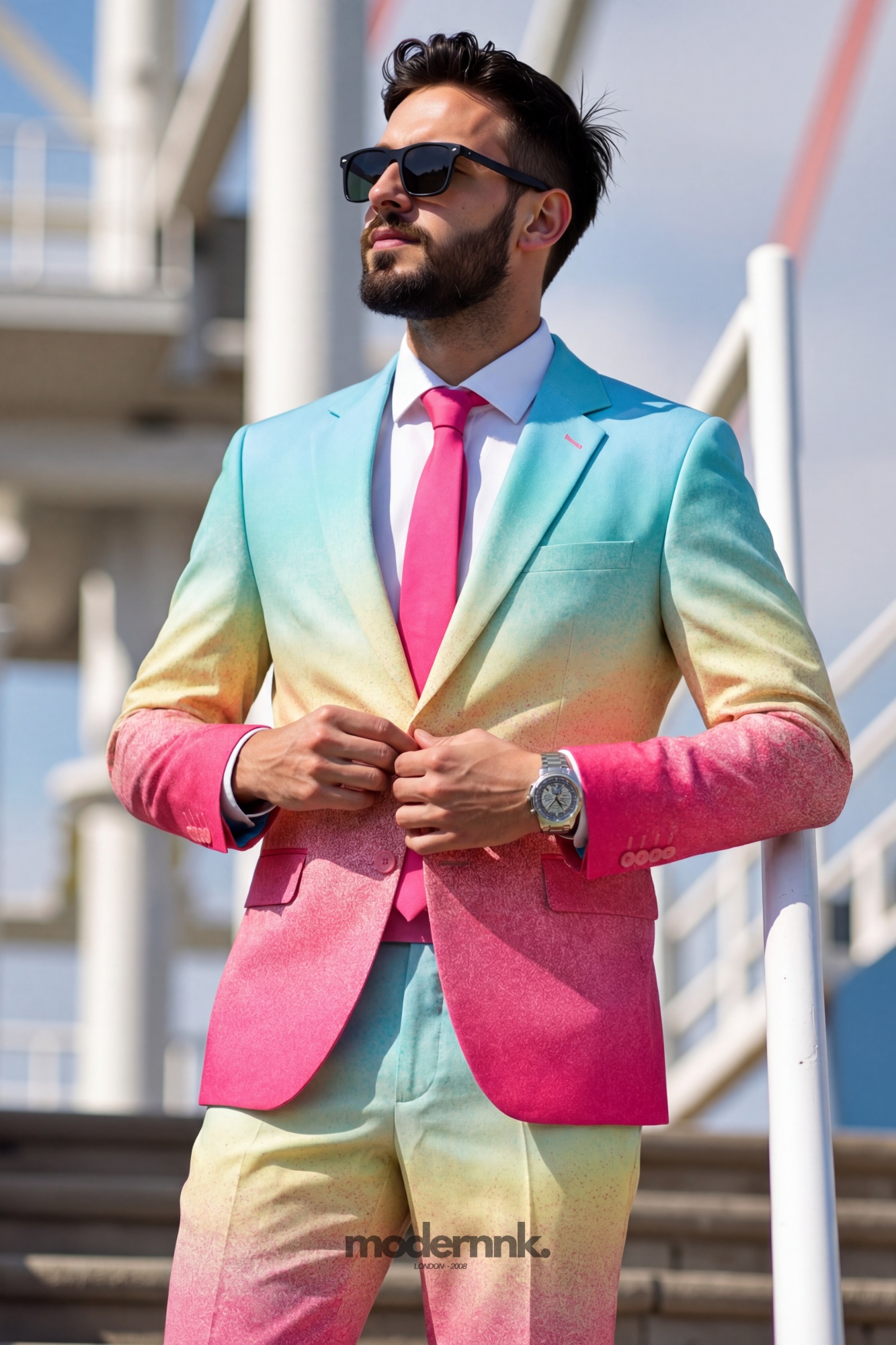 Vivid Ombre Rainbow Suit A0085