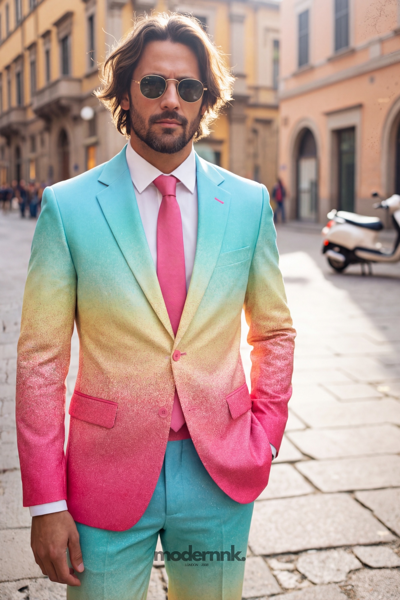 Vivid Ombre Rainbow Suit A0085