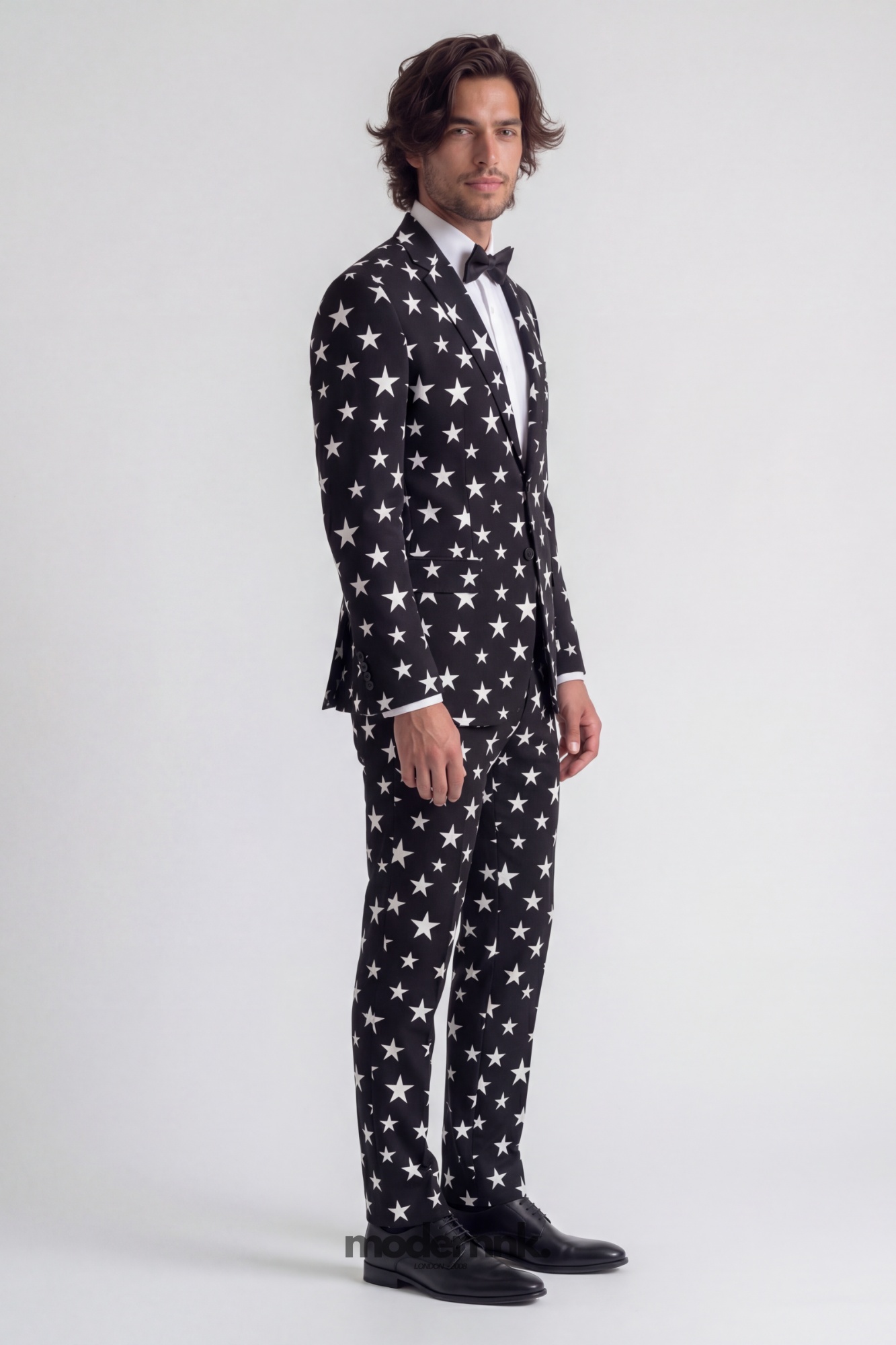 Daring Black Star Print Suit A0087
