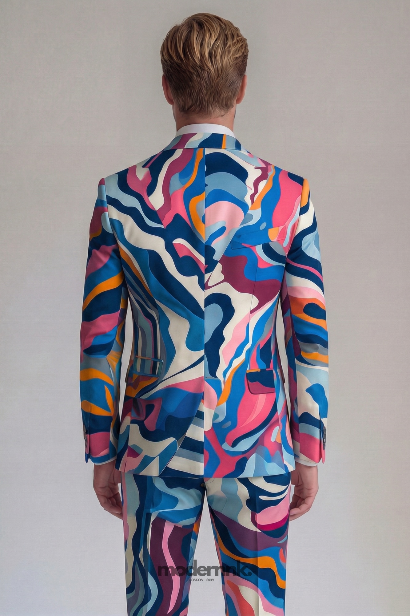 Psychedelic Fluid Multicolor Two-Piece Suit A0097