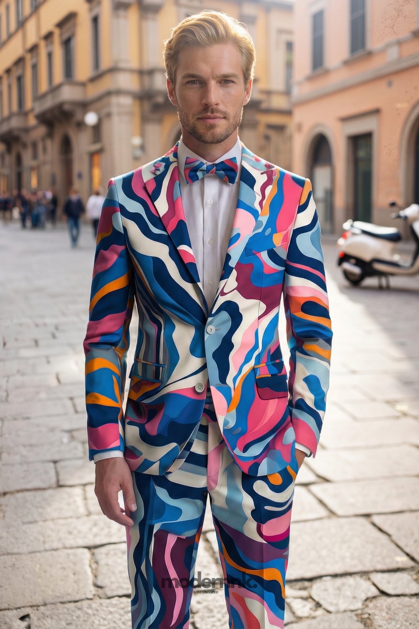 Psychedelic Fluid Multicolor Two-Piece Suit A0097