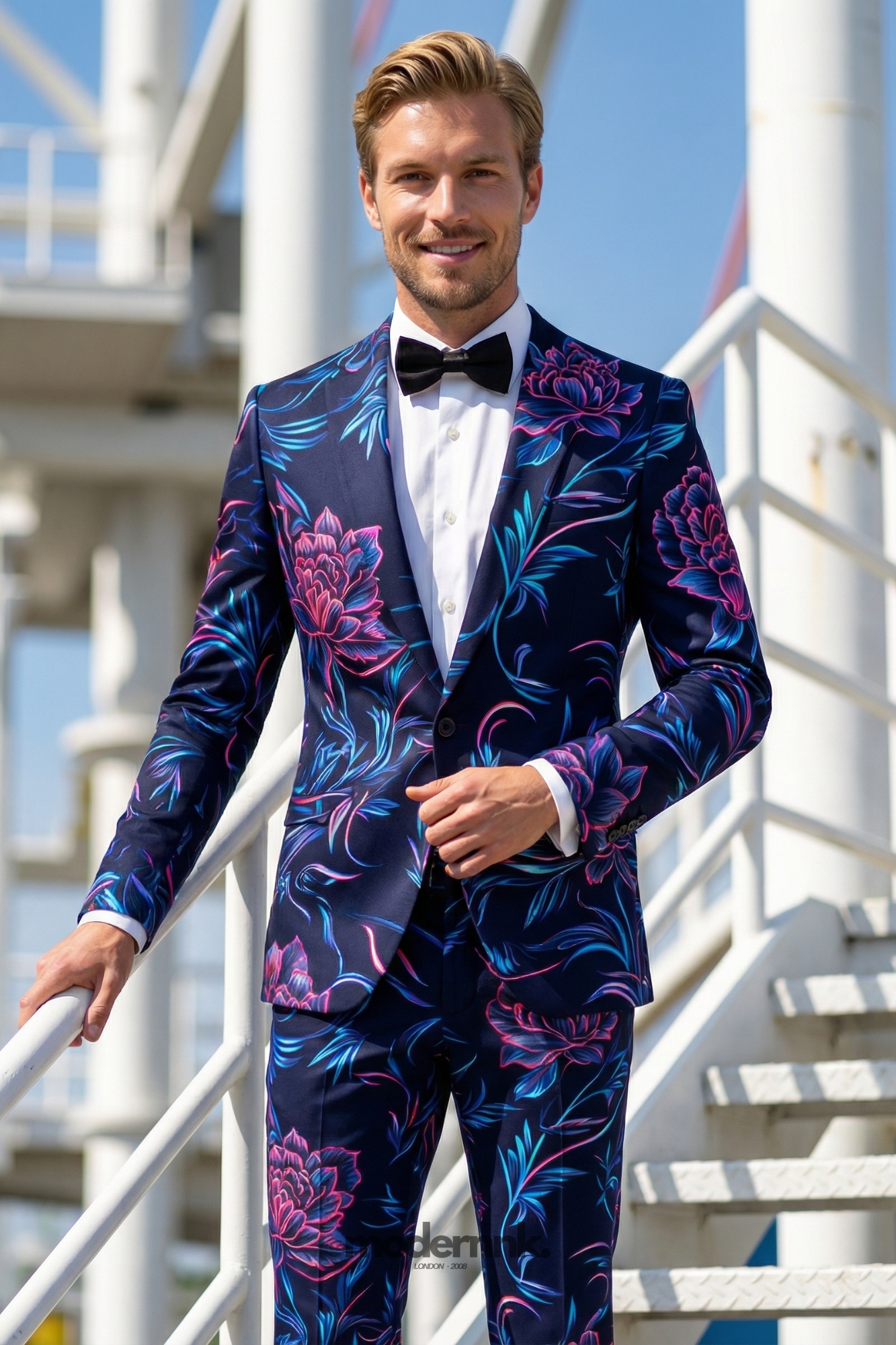 Vivid Neon Floral Suit A0101