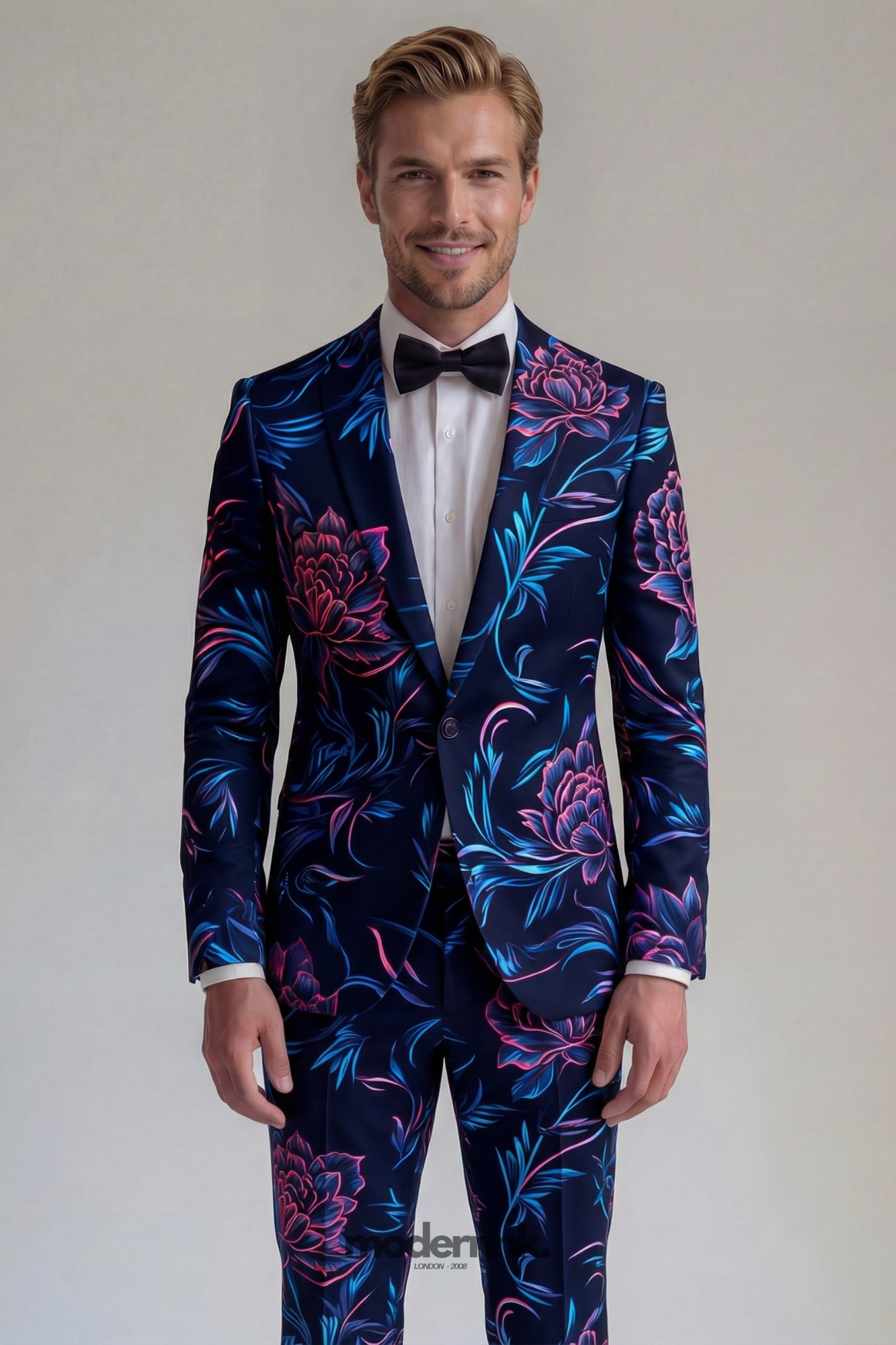 Vivid Neon Floral Suit A0101