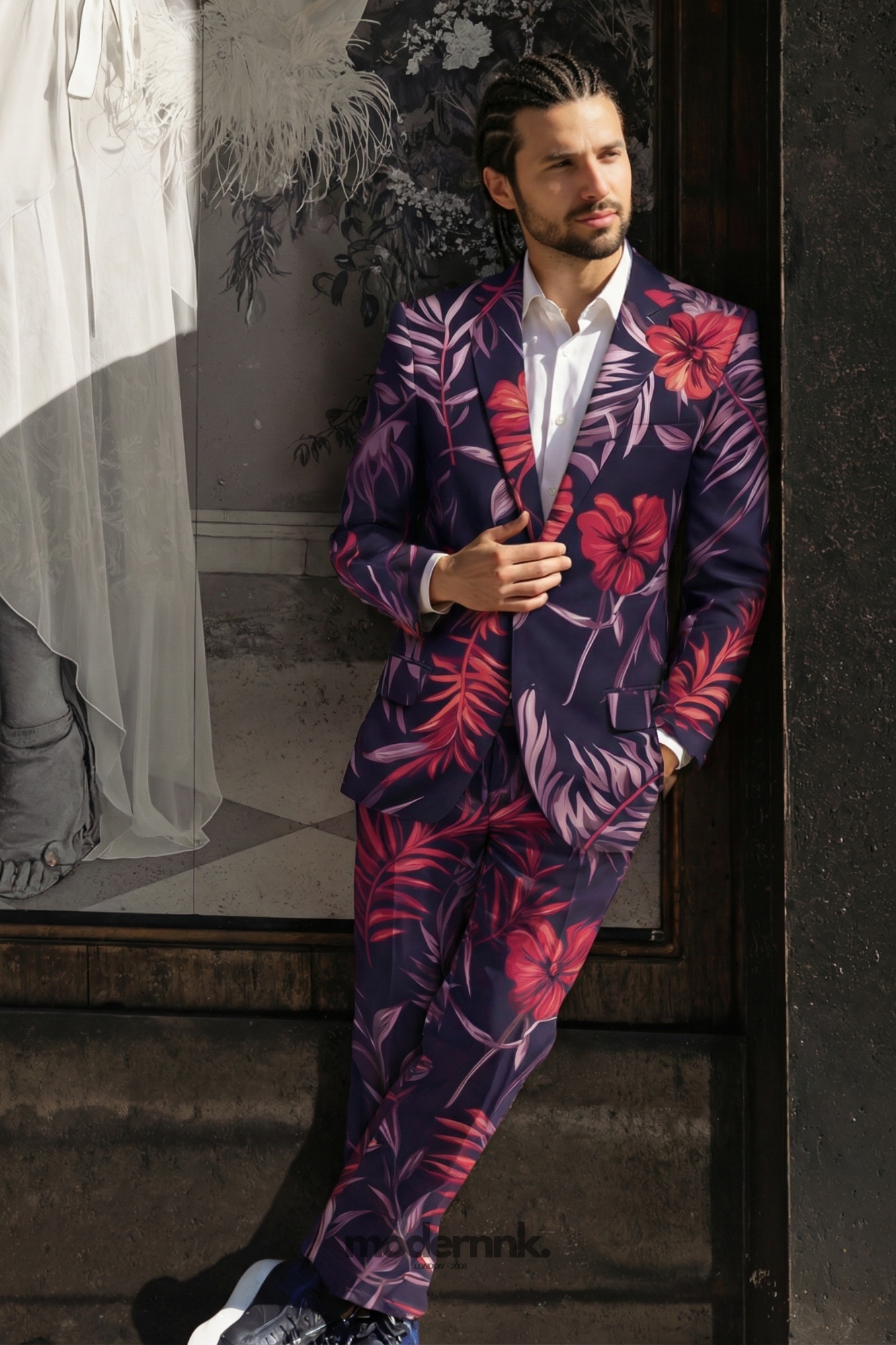 Vivid Tropical Floral Suit A0123