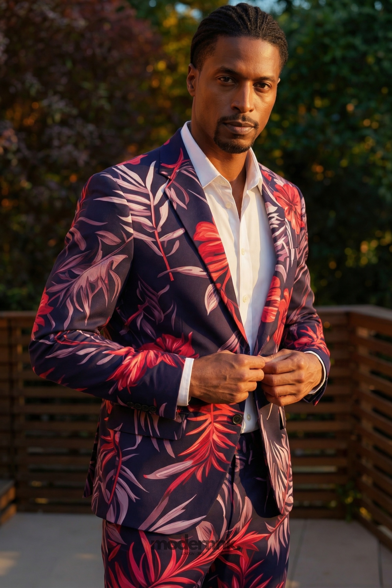 Vivid Tropical Floral Suit A0123