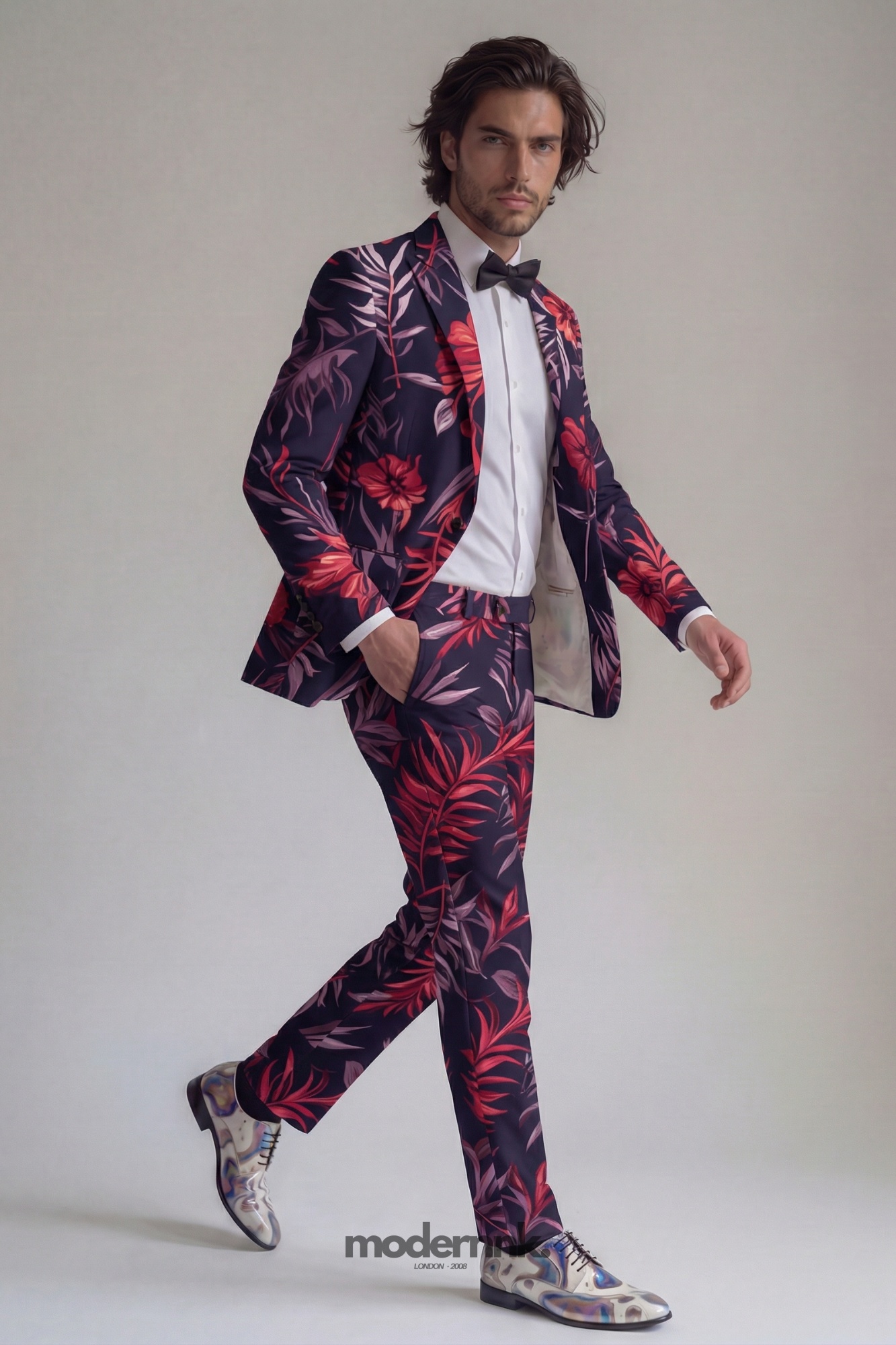 Vivid Tropical Floral Suit A0123