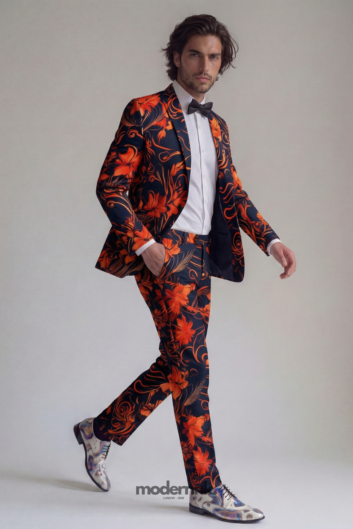 Vibrant Botanical Floral Suit A0125