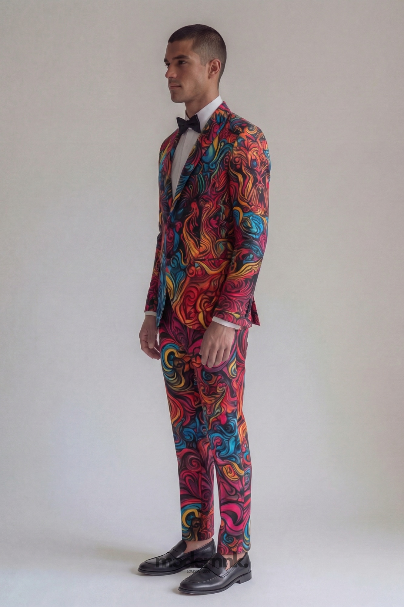 Vivid Psychedelic Swirl Print Suit A0137