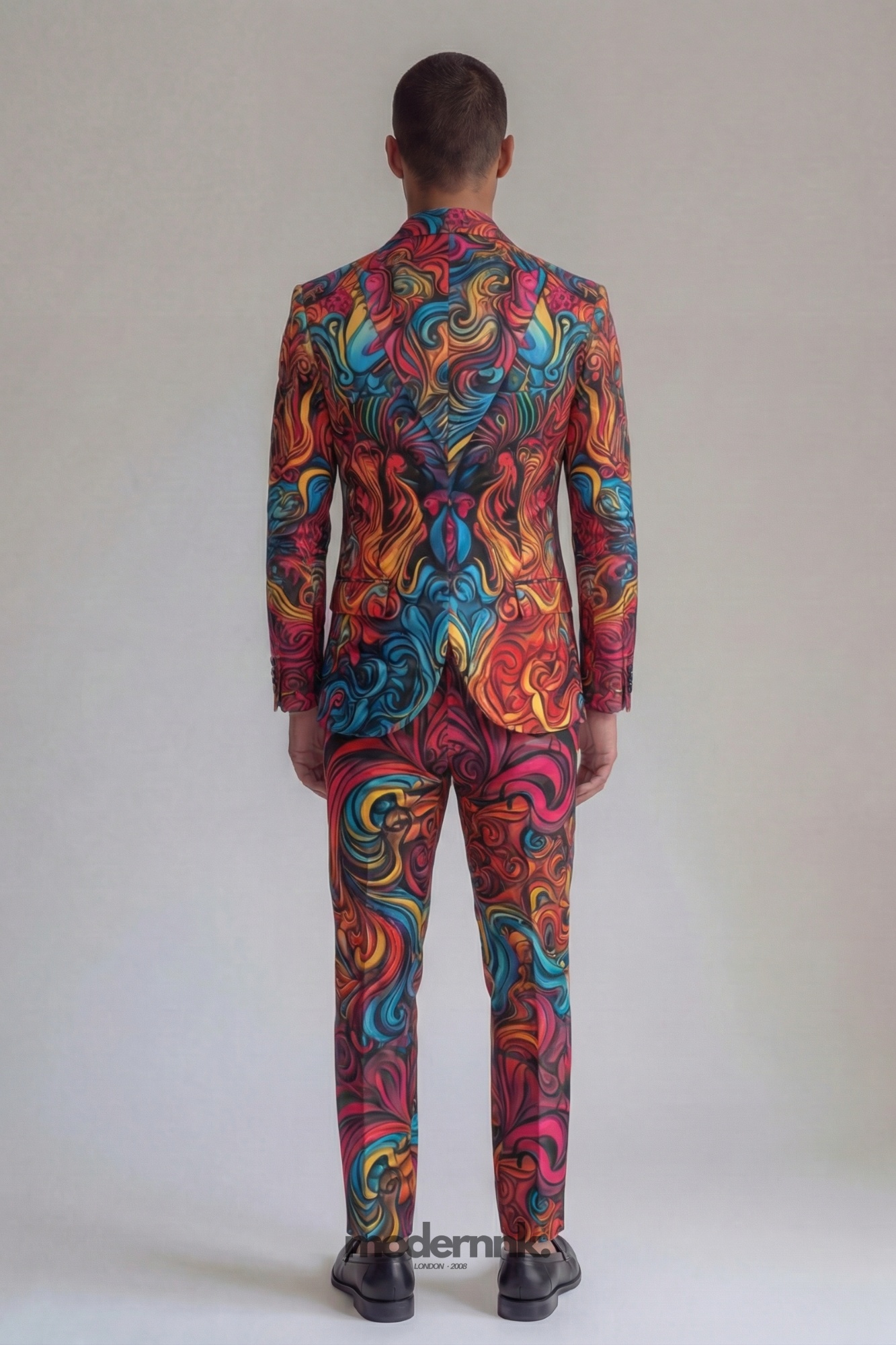 Vivid Psychedelic Swirl Print Suit A0137