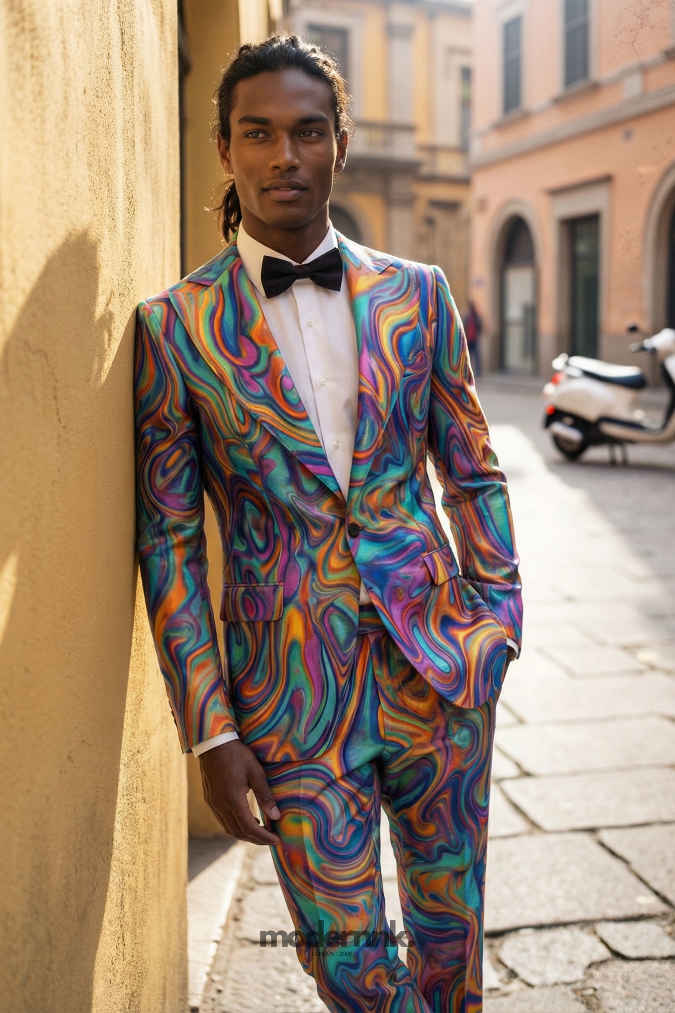 Vibrant Psychedelic Swirl Suit A0149