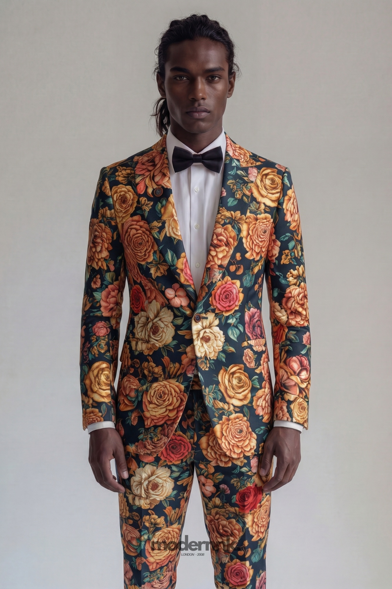 Vibrant Dark Floral Suit A0153