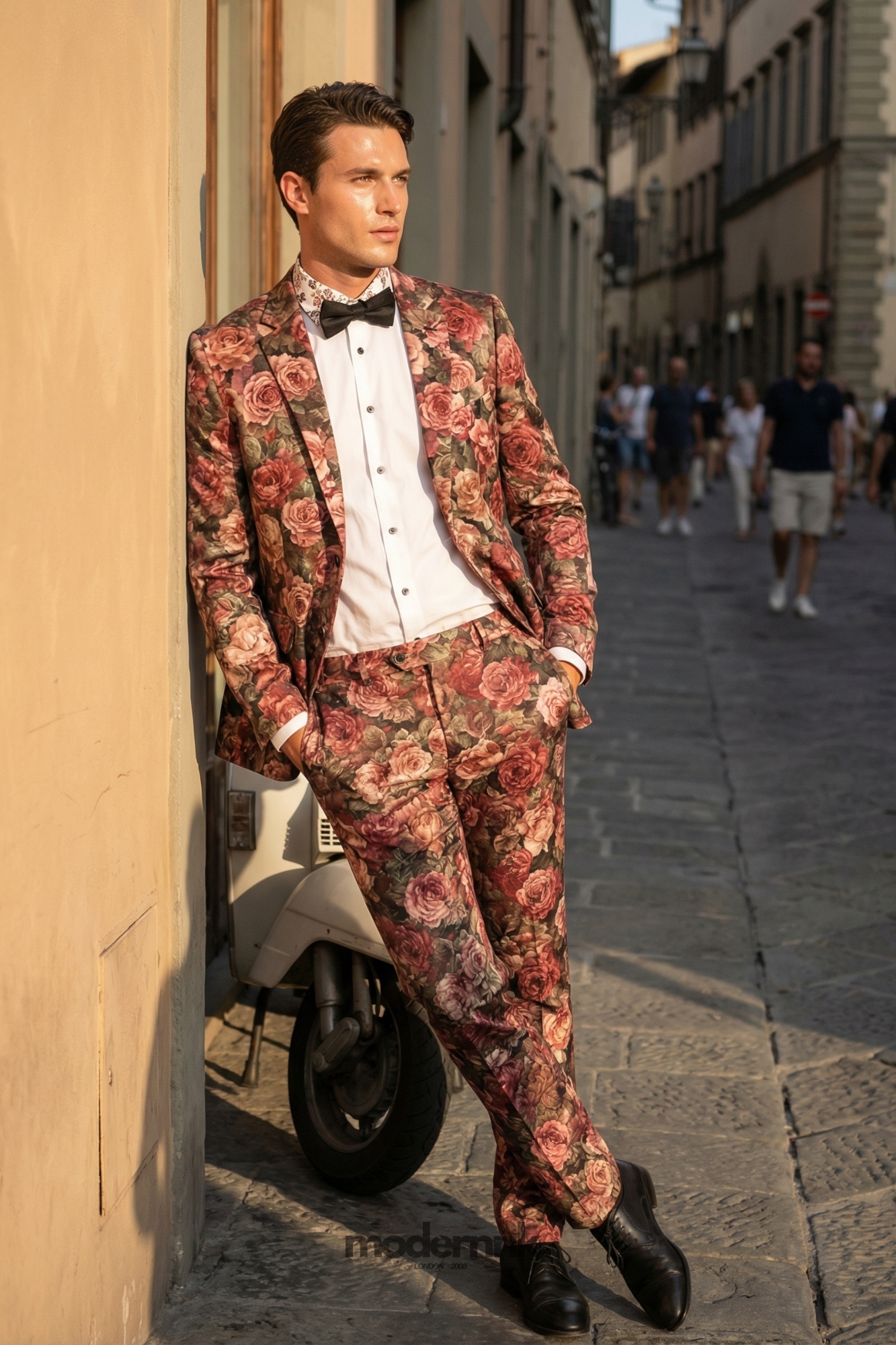 Vibrant Dark Floral Suit A0153