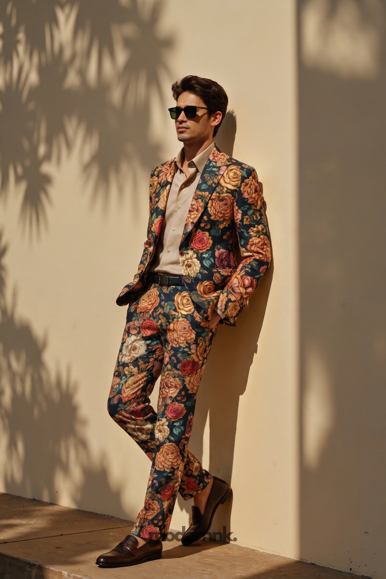 Vibrant Dark Floral Suit A0153