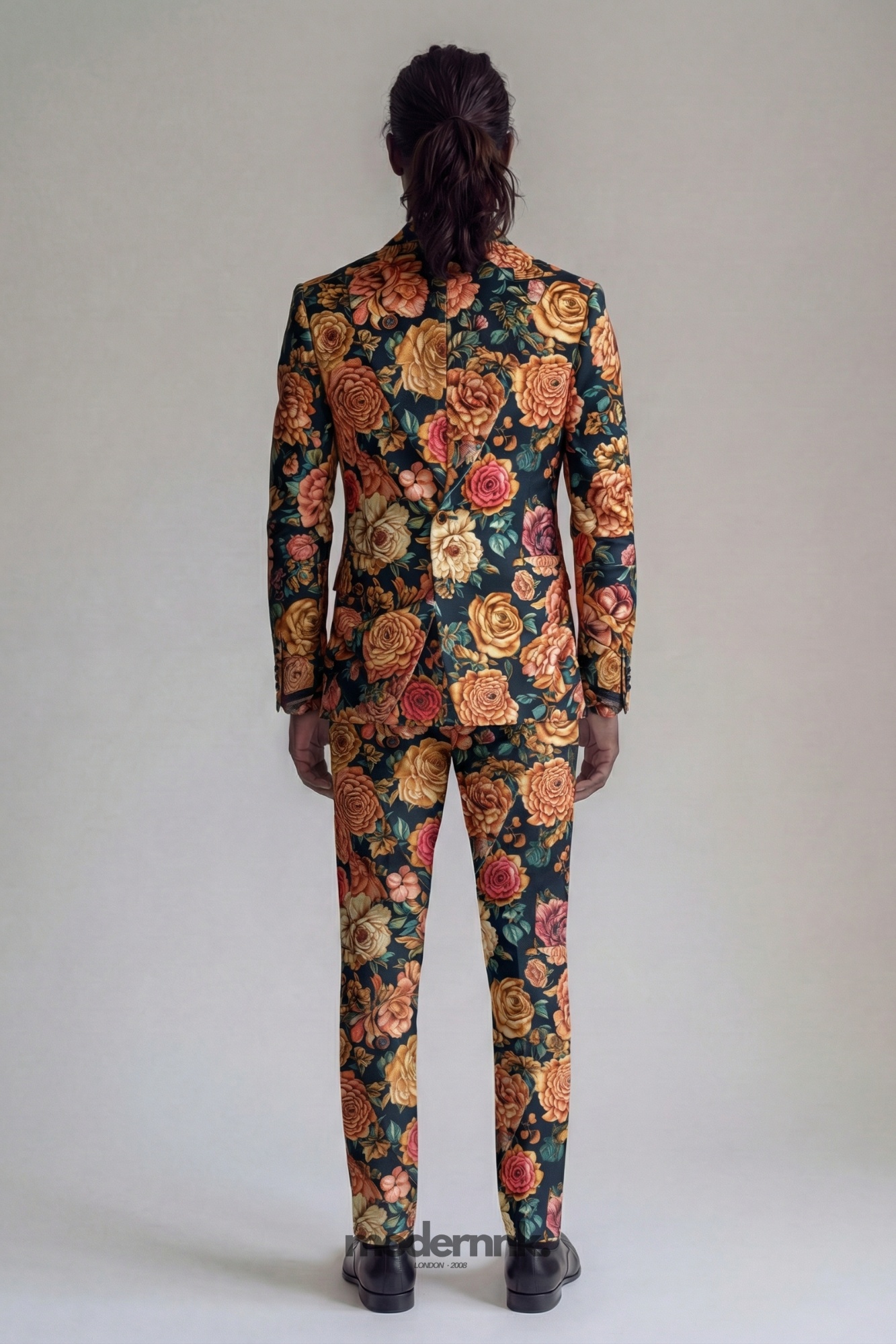 Vibrant Dark Floral Suit A0153
