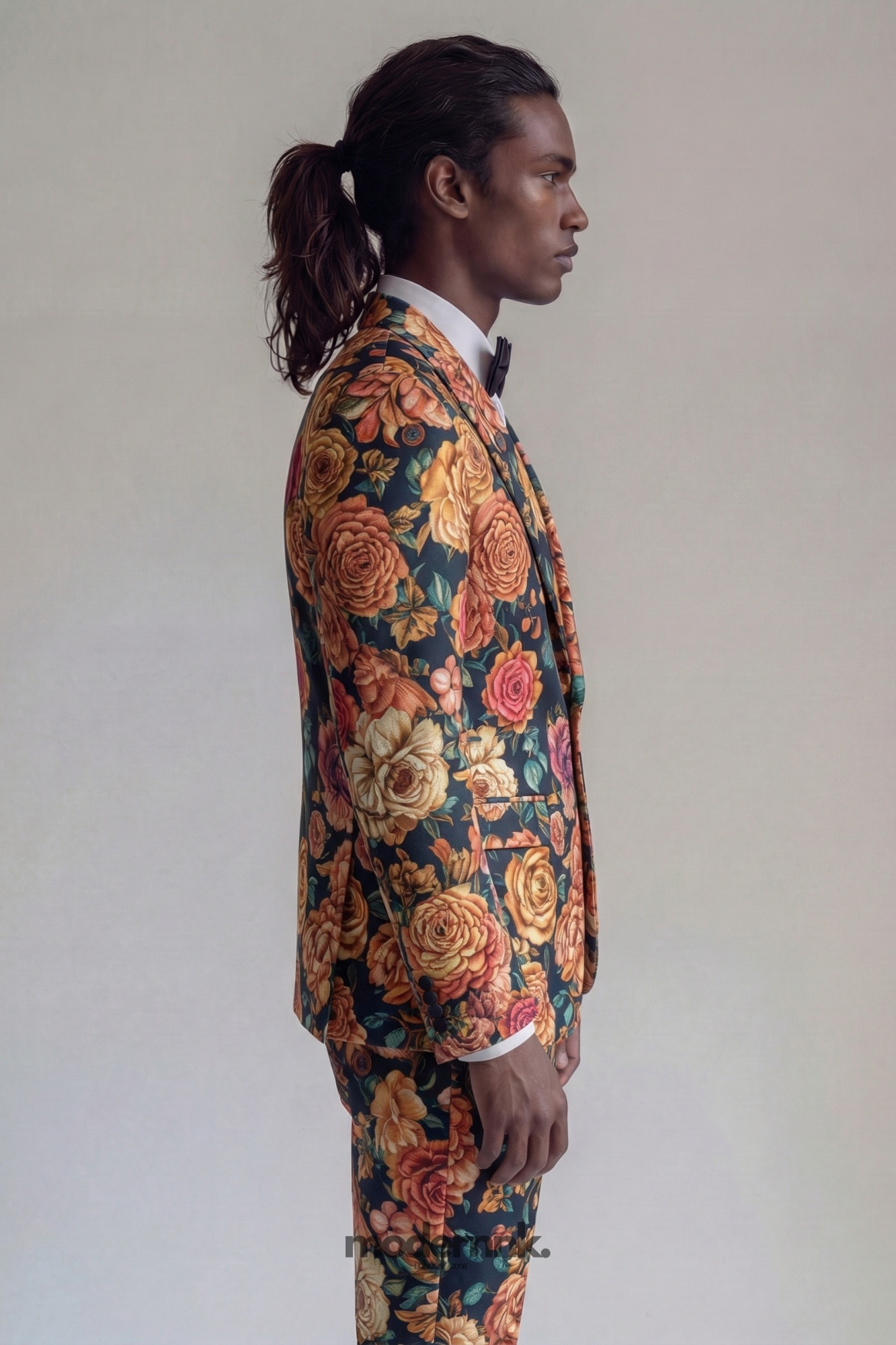 Vibrant Dark Floral Suit A0153