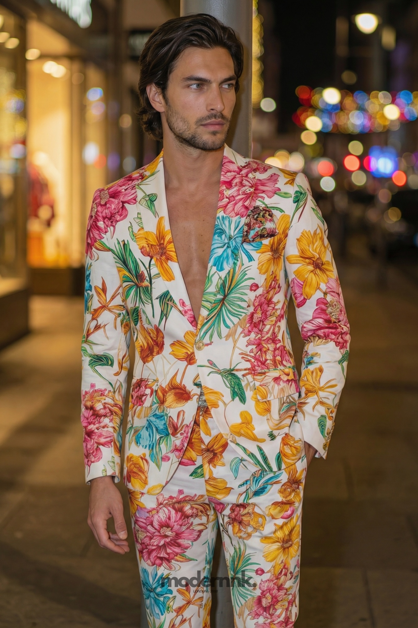 Vibrant Multicolor Floral Suit A0159