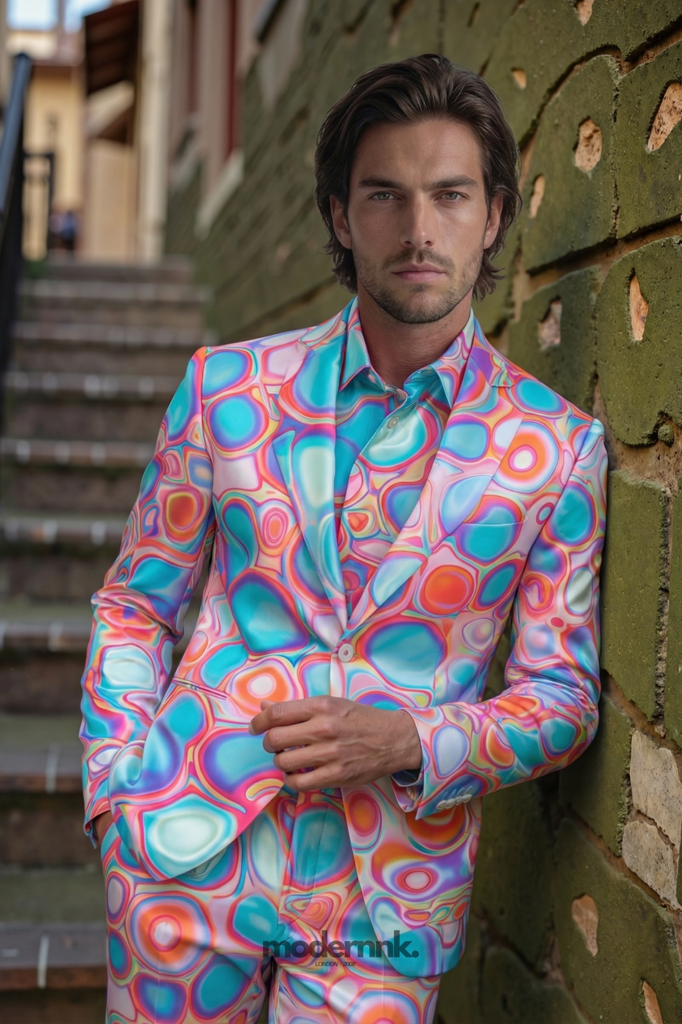 Vibrant Swirl Psychedelic Suit A0161