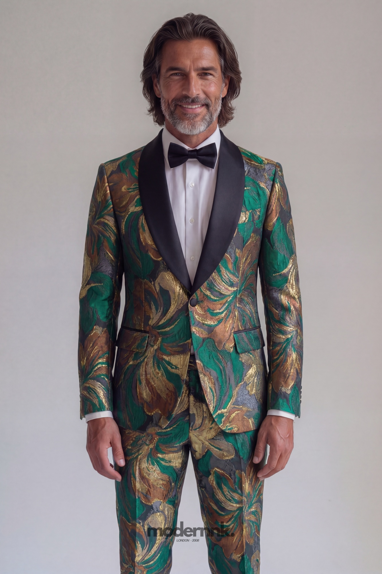 Vibrant Metallic Floral Suit A0284