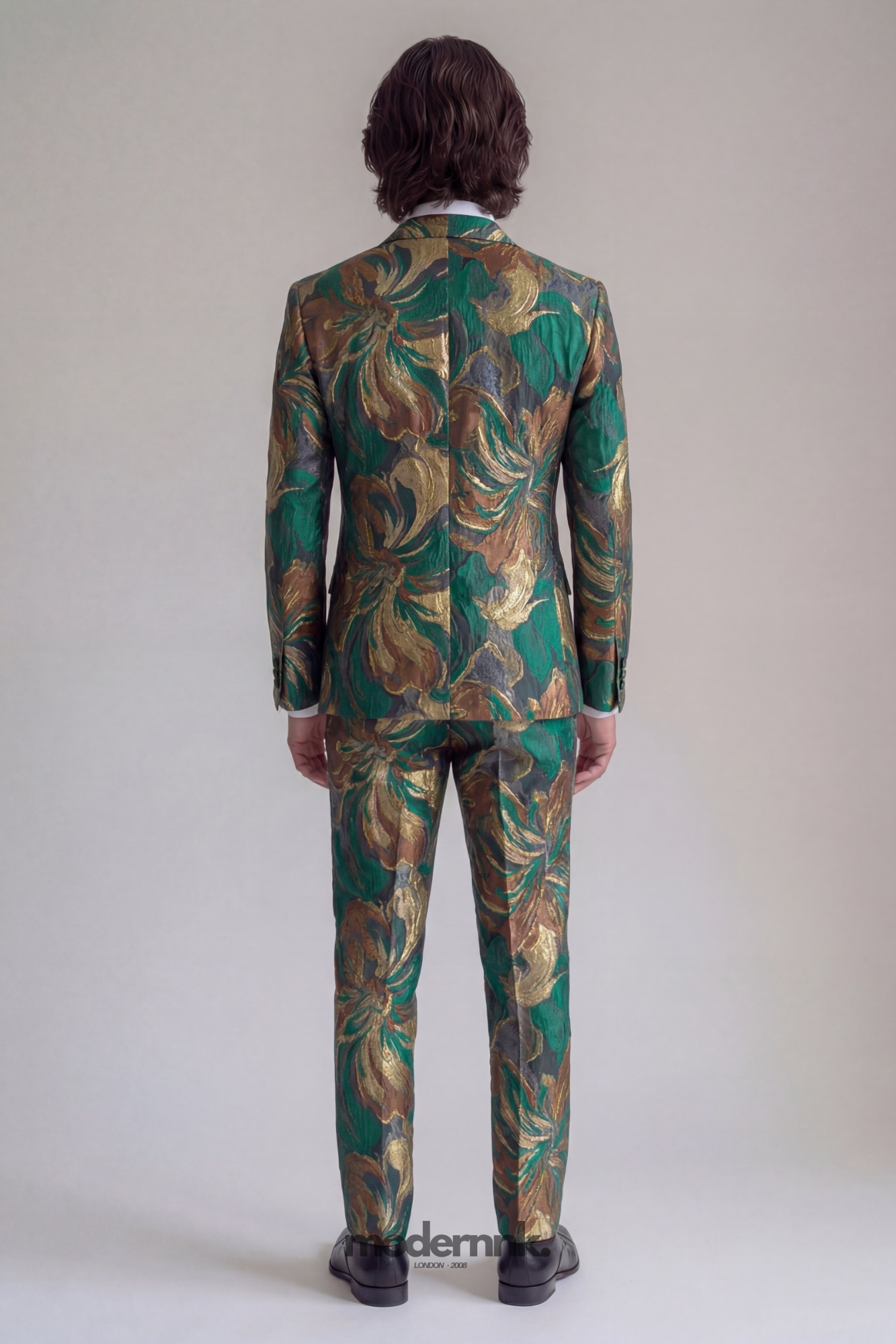 Vibrant Metallic Floral Suit A0284