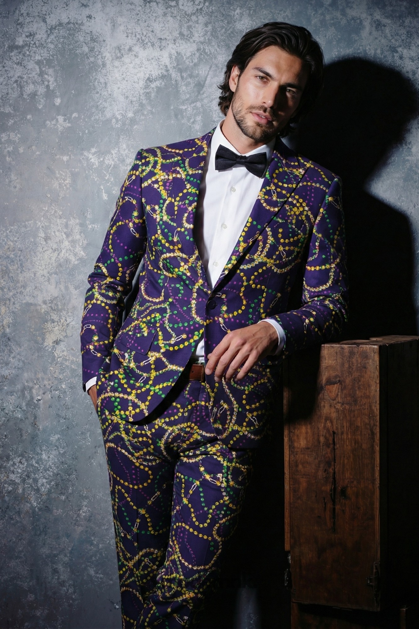 Mardi Gras Beaded Pattern Suit A0287