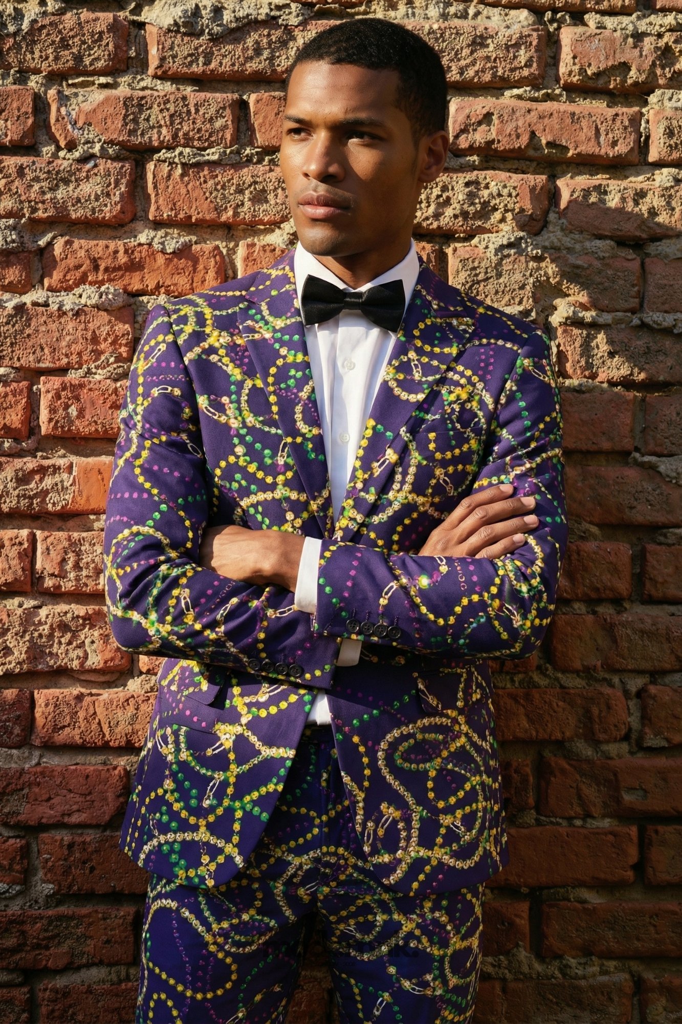 Mardi Gras Beaded Pattern Suit A0287