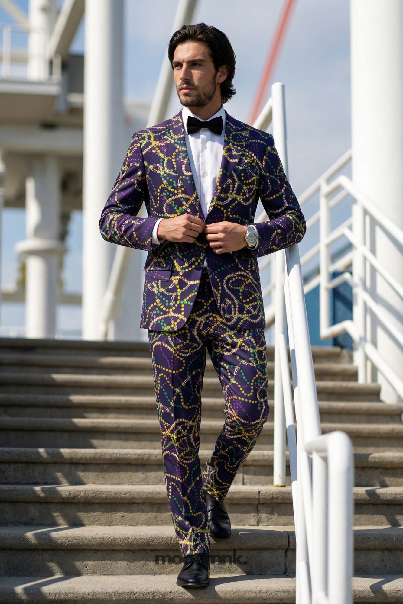 Mardi Gras Beaded Pattern Suit A0287