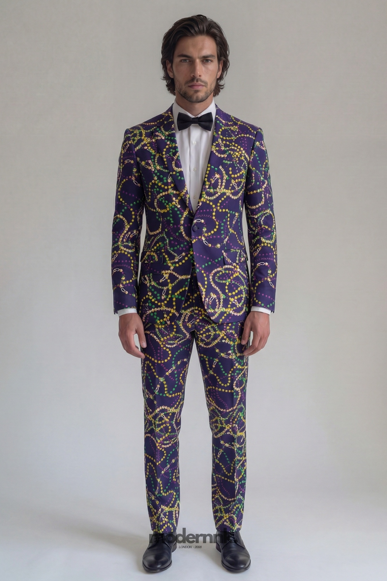 Mardi Gras Beaded Pattern Suit A0287