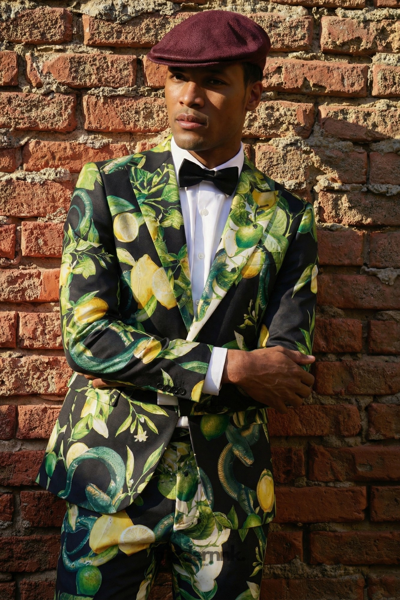 Mediterranean Gala Lemon Print Suit A0288