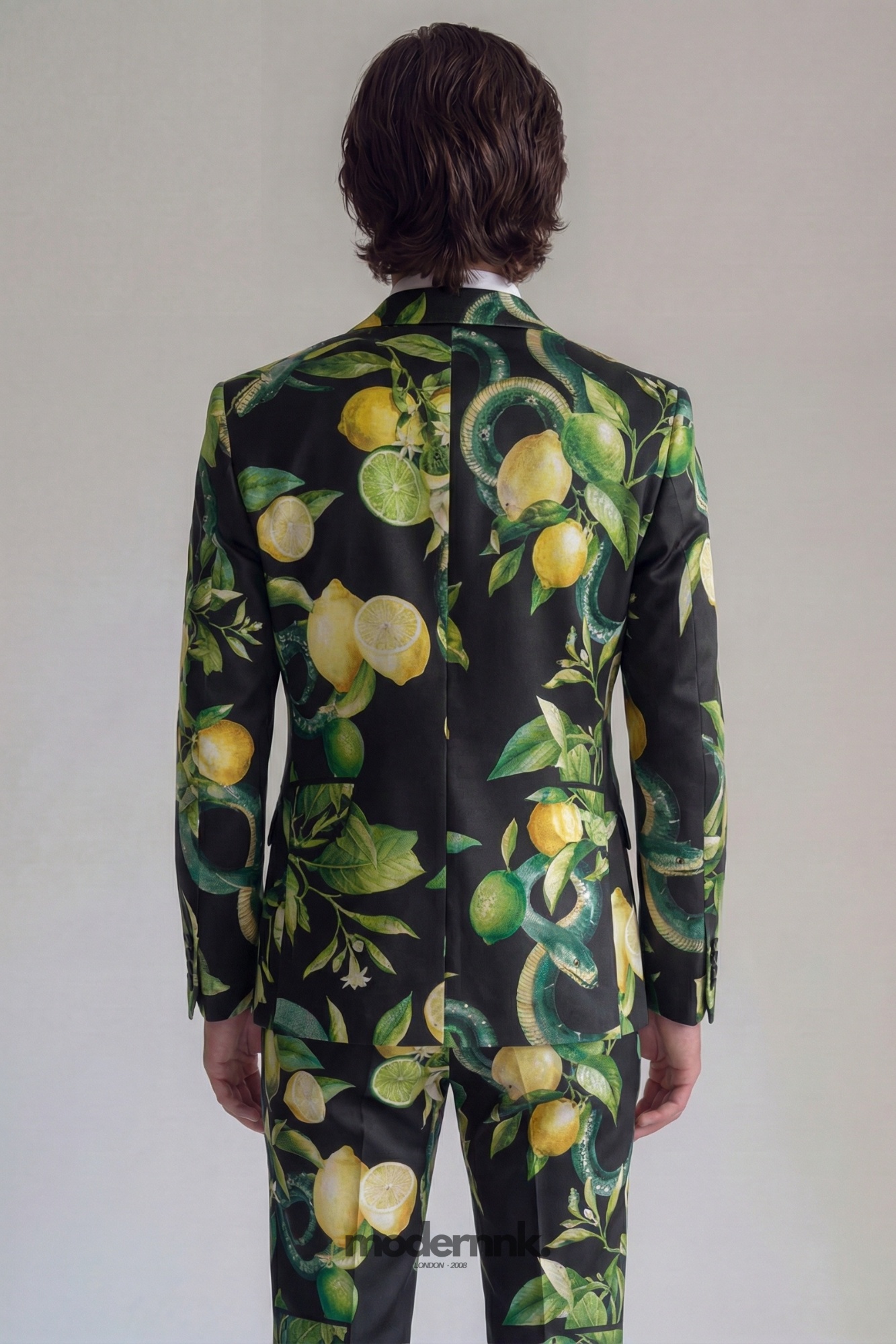 Mediterranean Gala Lemon Print Suit A0288