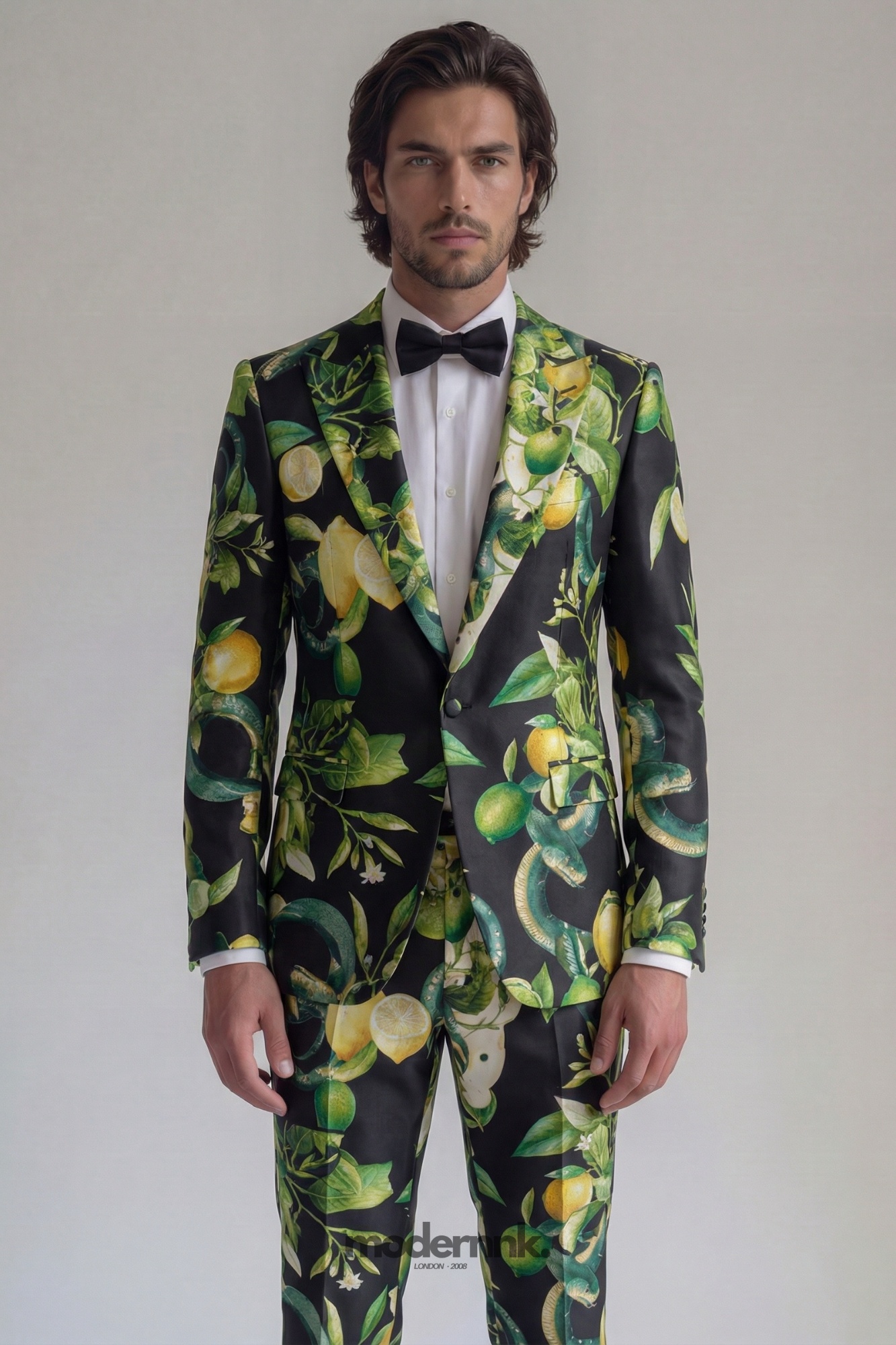 Mediterranean Gala Lemon Print Suit A0288