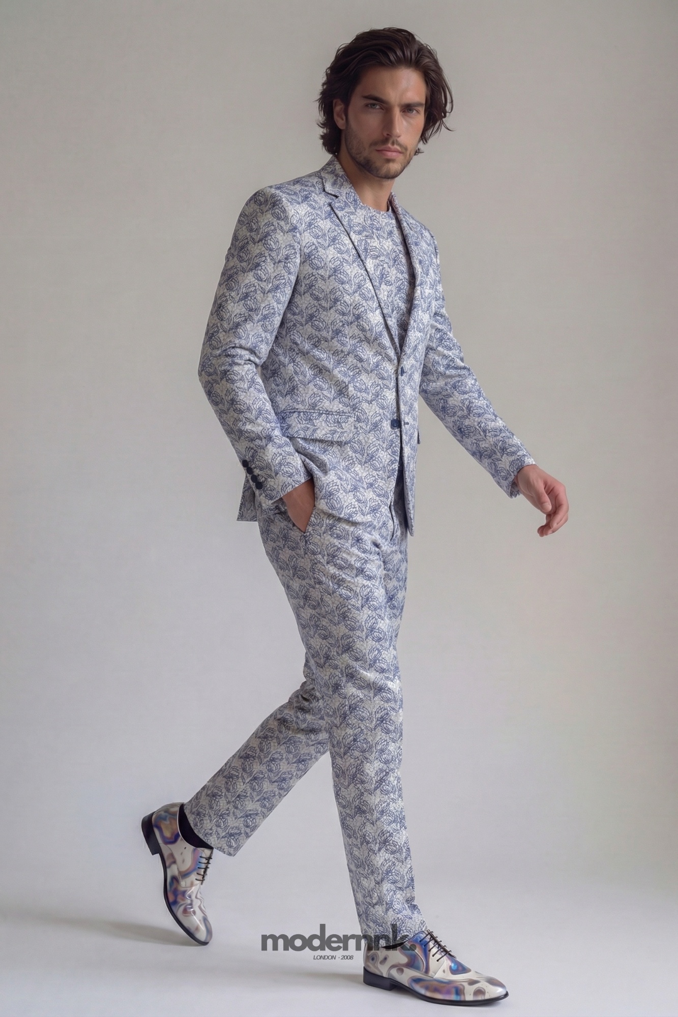 Gala Patterned Suit A0295