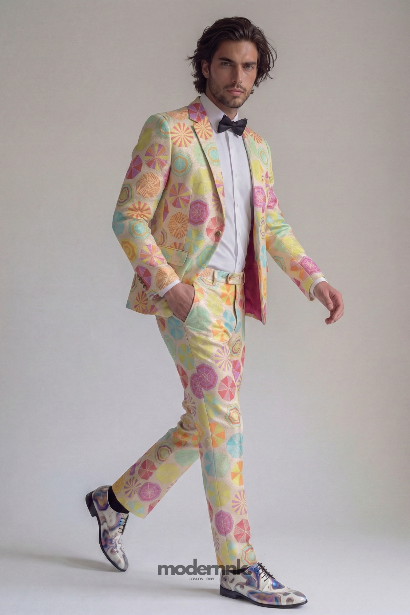 Vibrant Umbrella Print Suit A0300