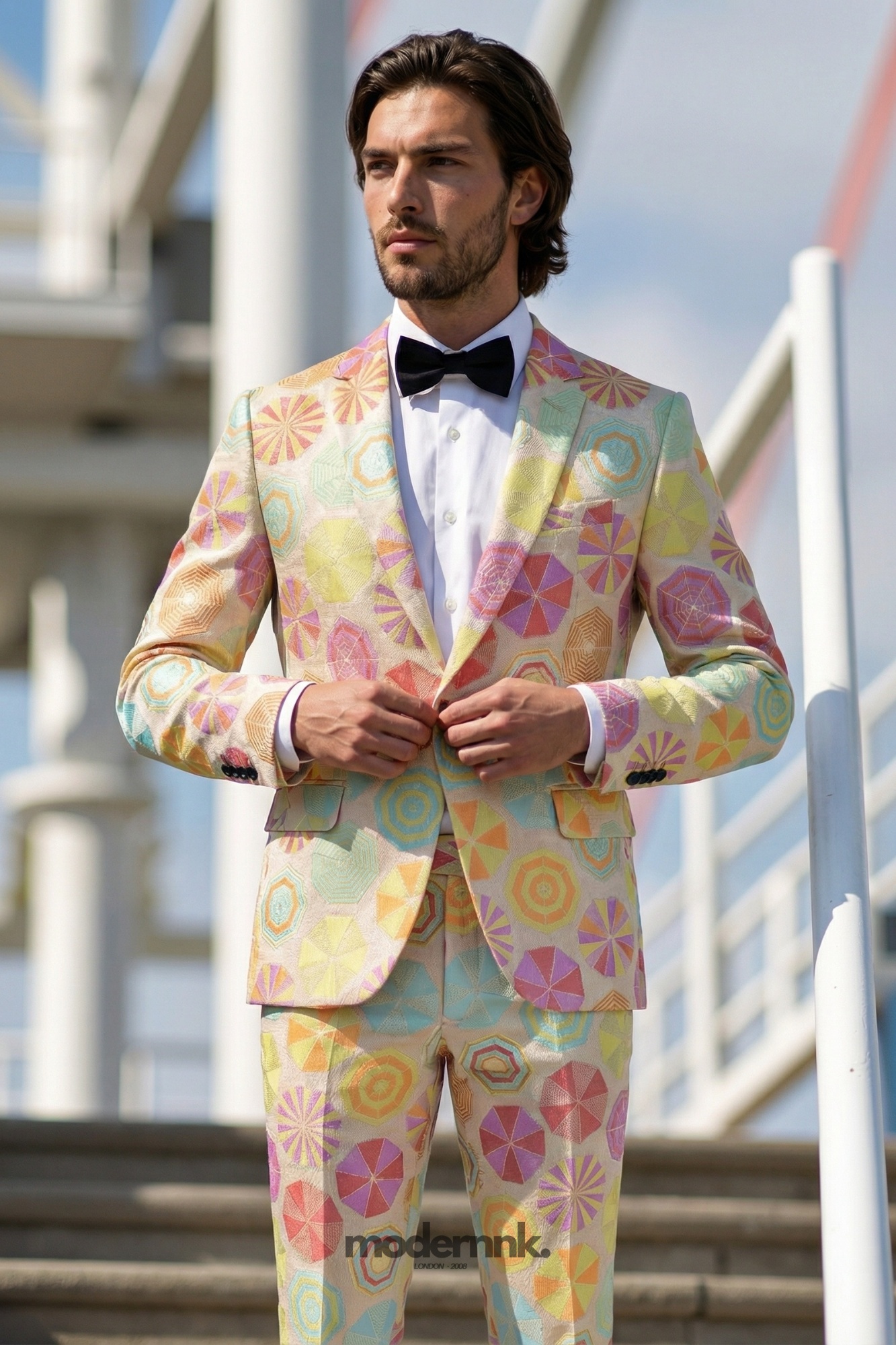 Vibrant Umbrella Print Suit A0300