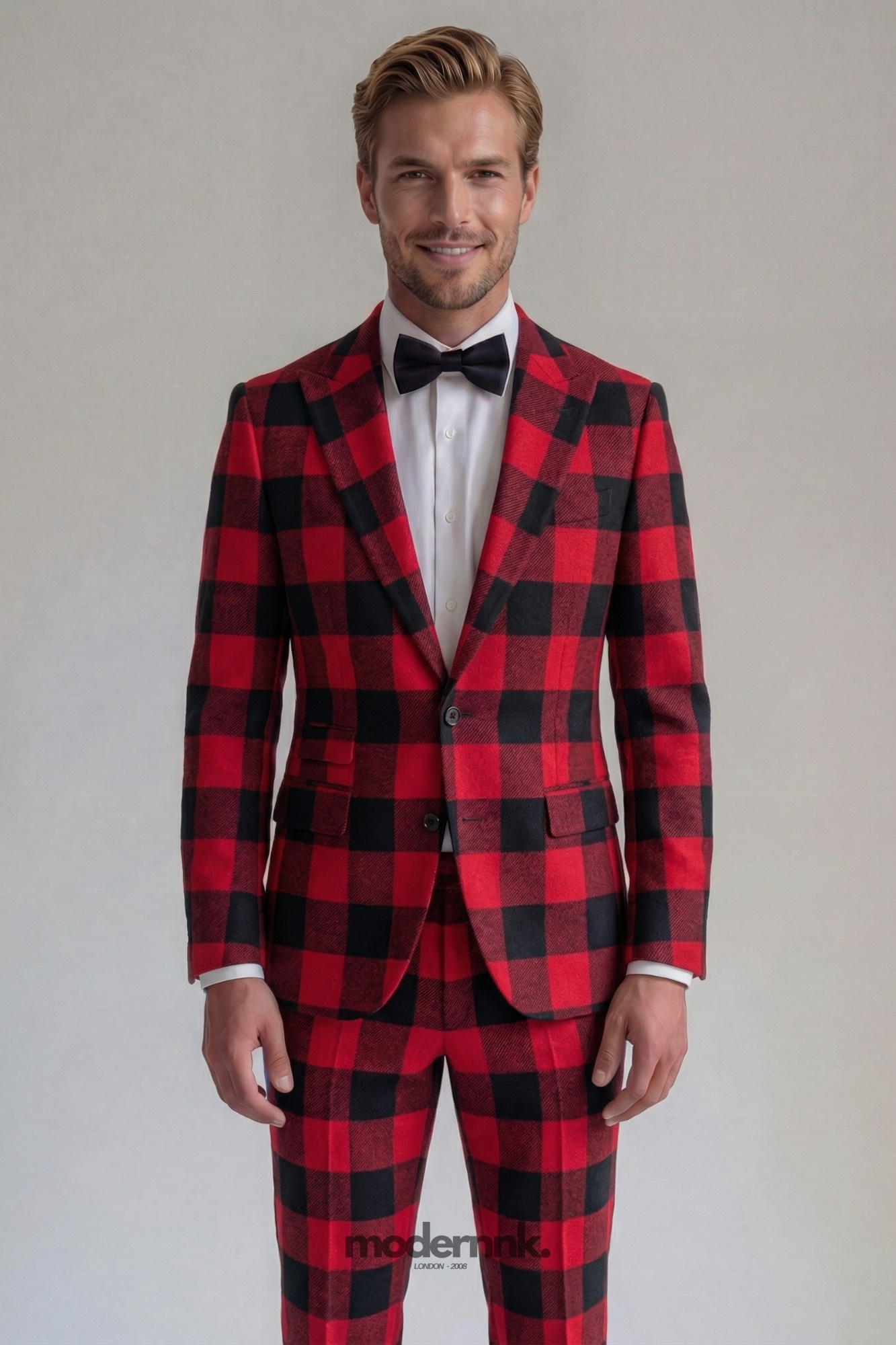 Festive Red Plaid Suit A0305