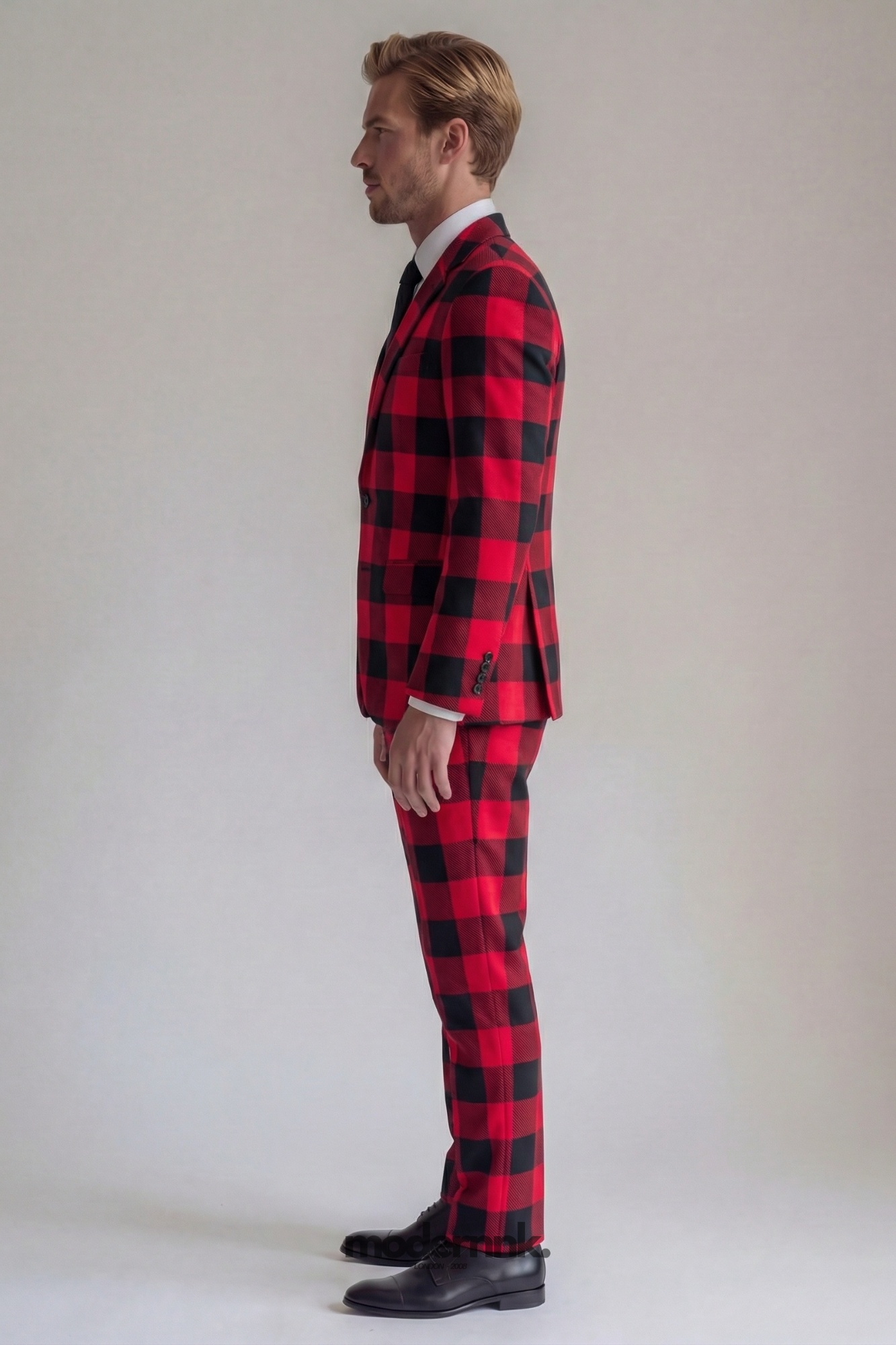 Festive Red Plaid Suit A0305